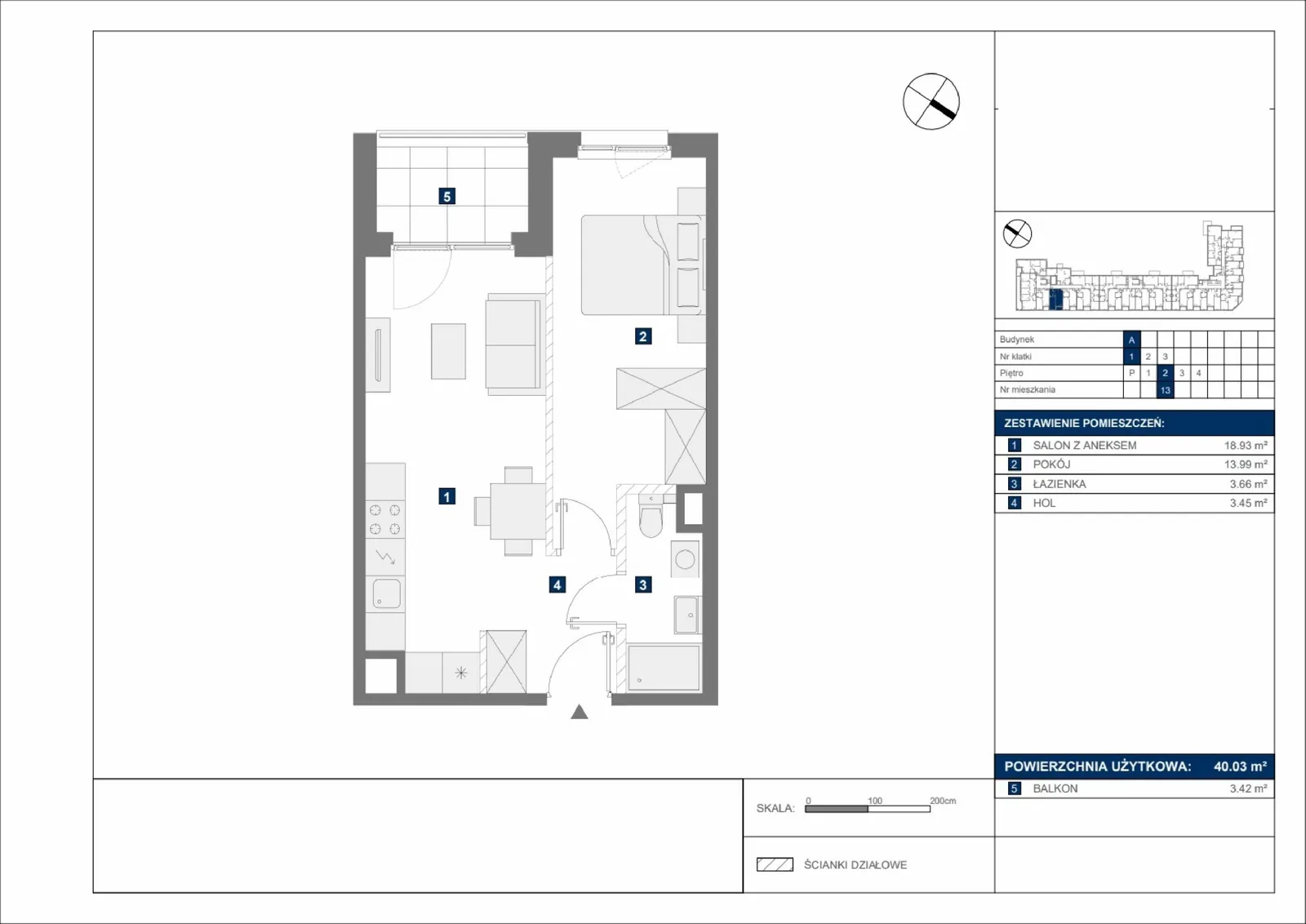 Floor plan: Apartment no. A13