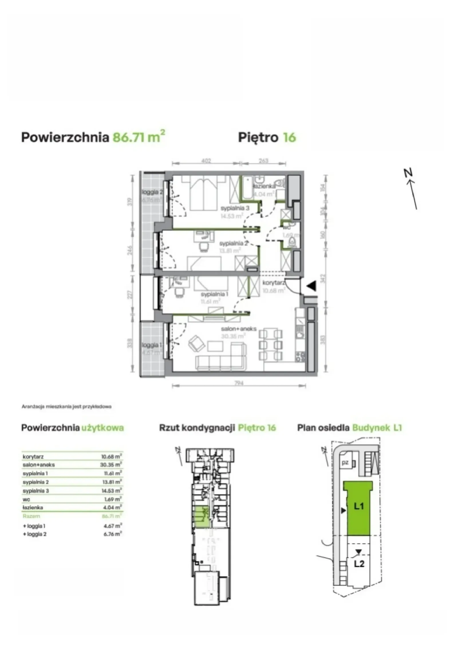 Rzut: Lokal L1/16/154, 4 pok.