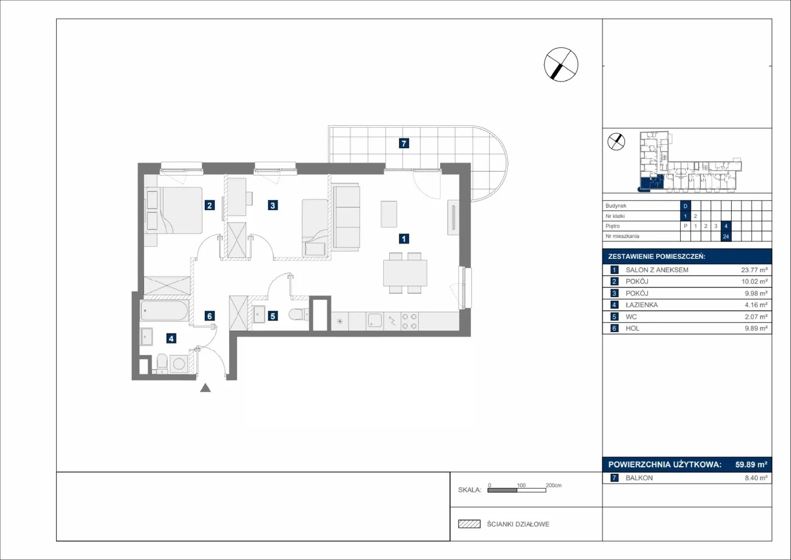 Floor plan: Apartment no. D24