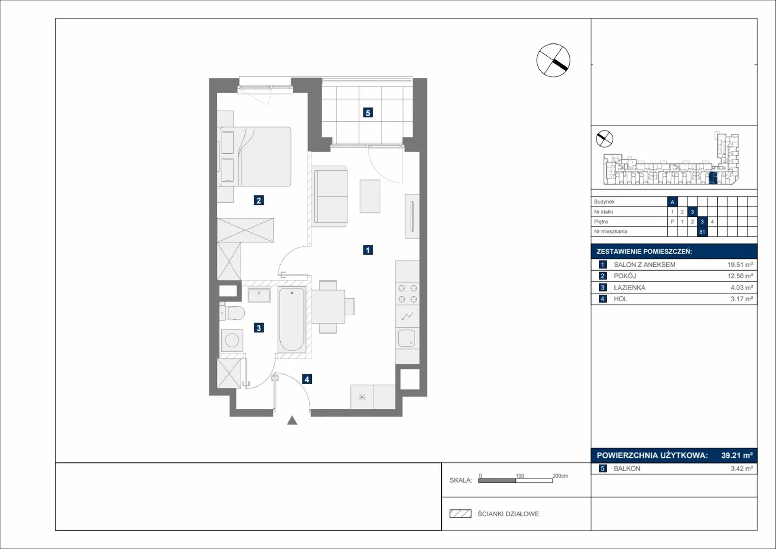 Floor plan: Apartment no. A81