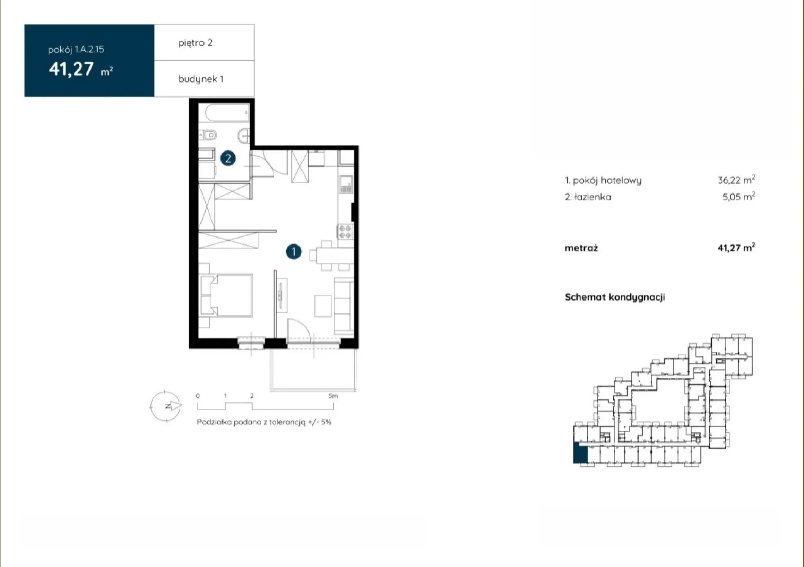 Floor plan: Apartment no. 1.A.2.15