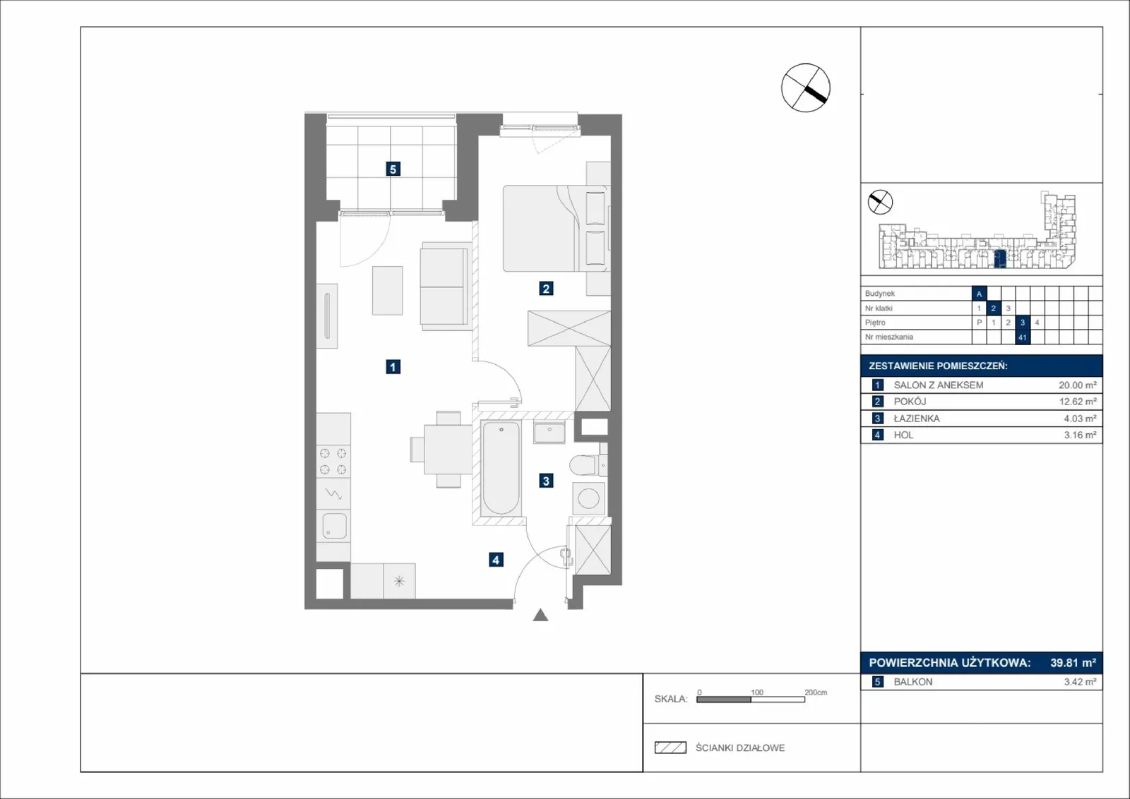 Floor plan: Apartment no. A41