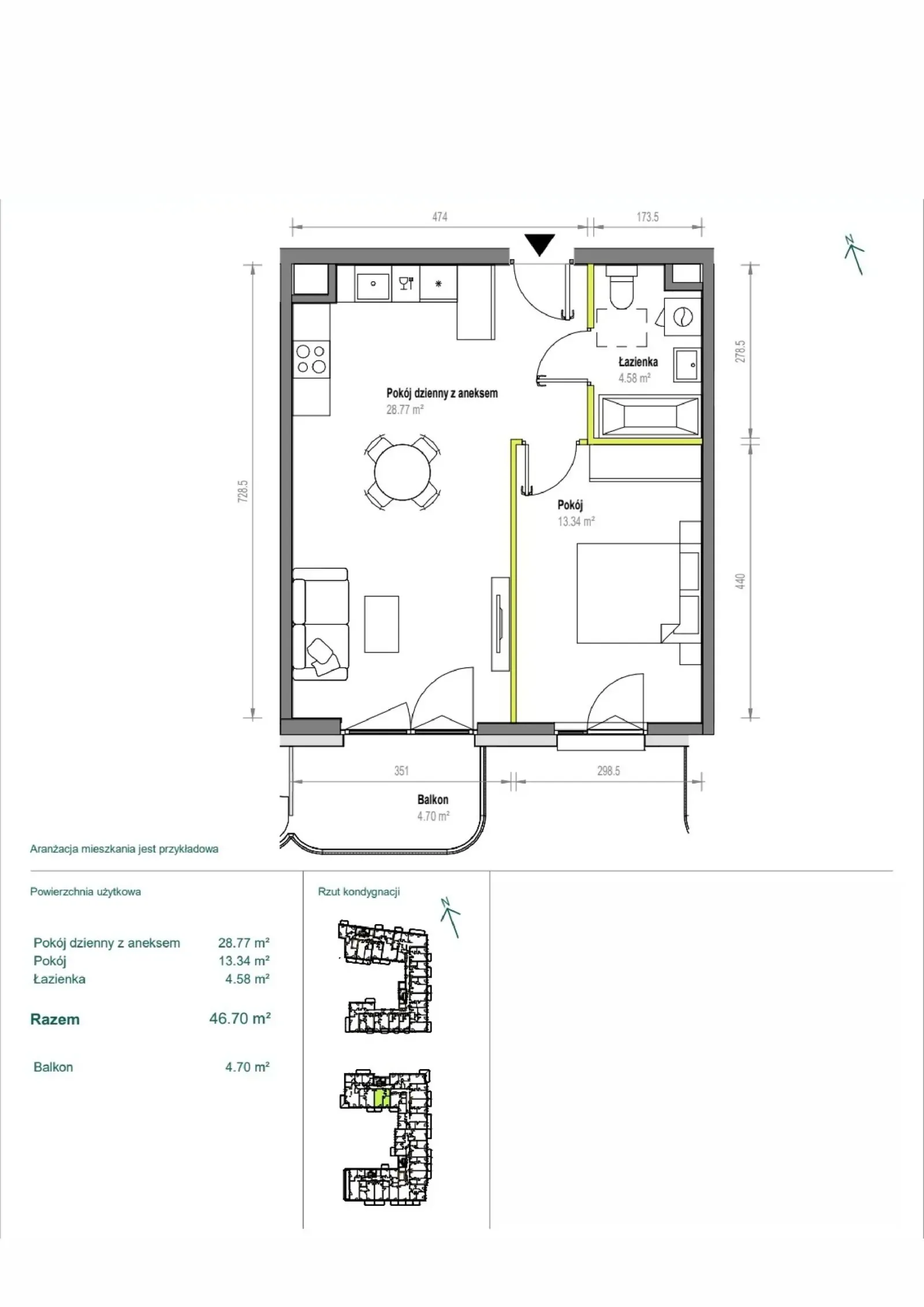 Floor plan: Apartment no. B/1/88