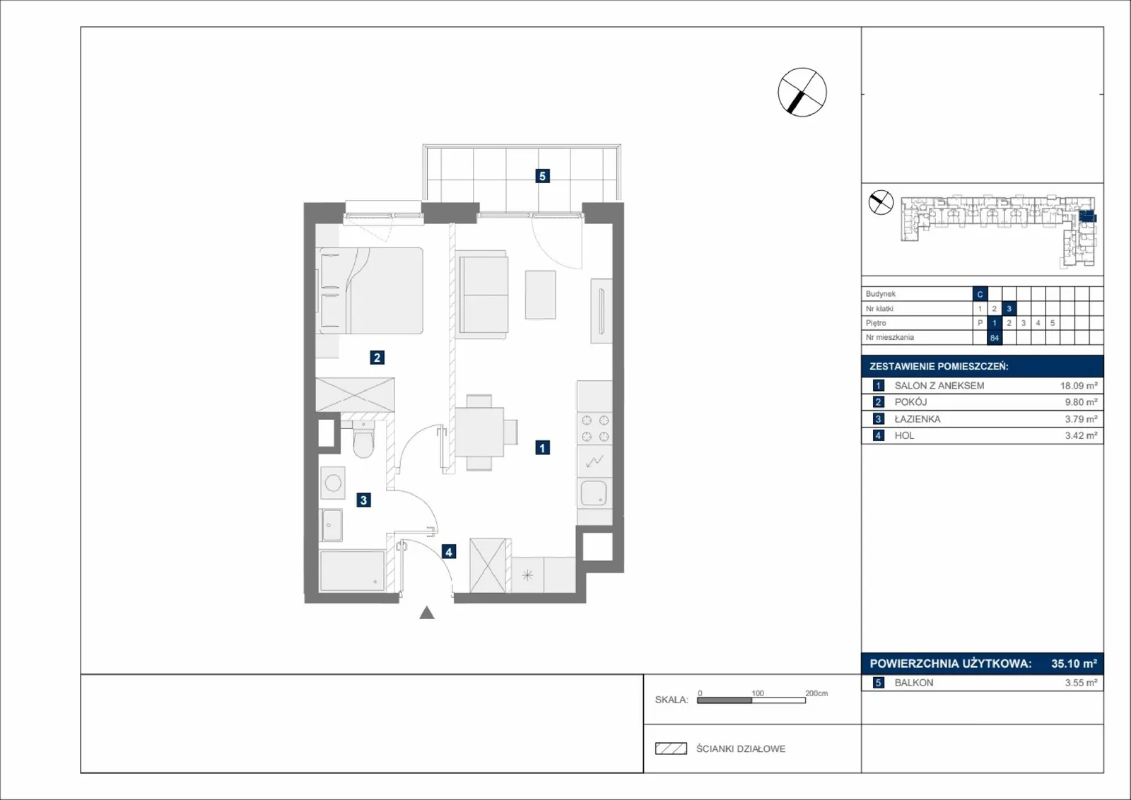 Floor plan: Apartment no. C84