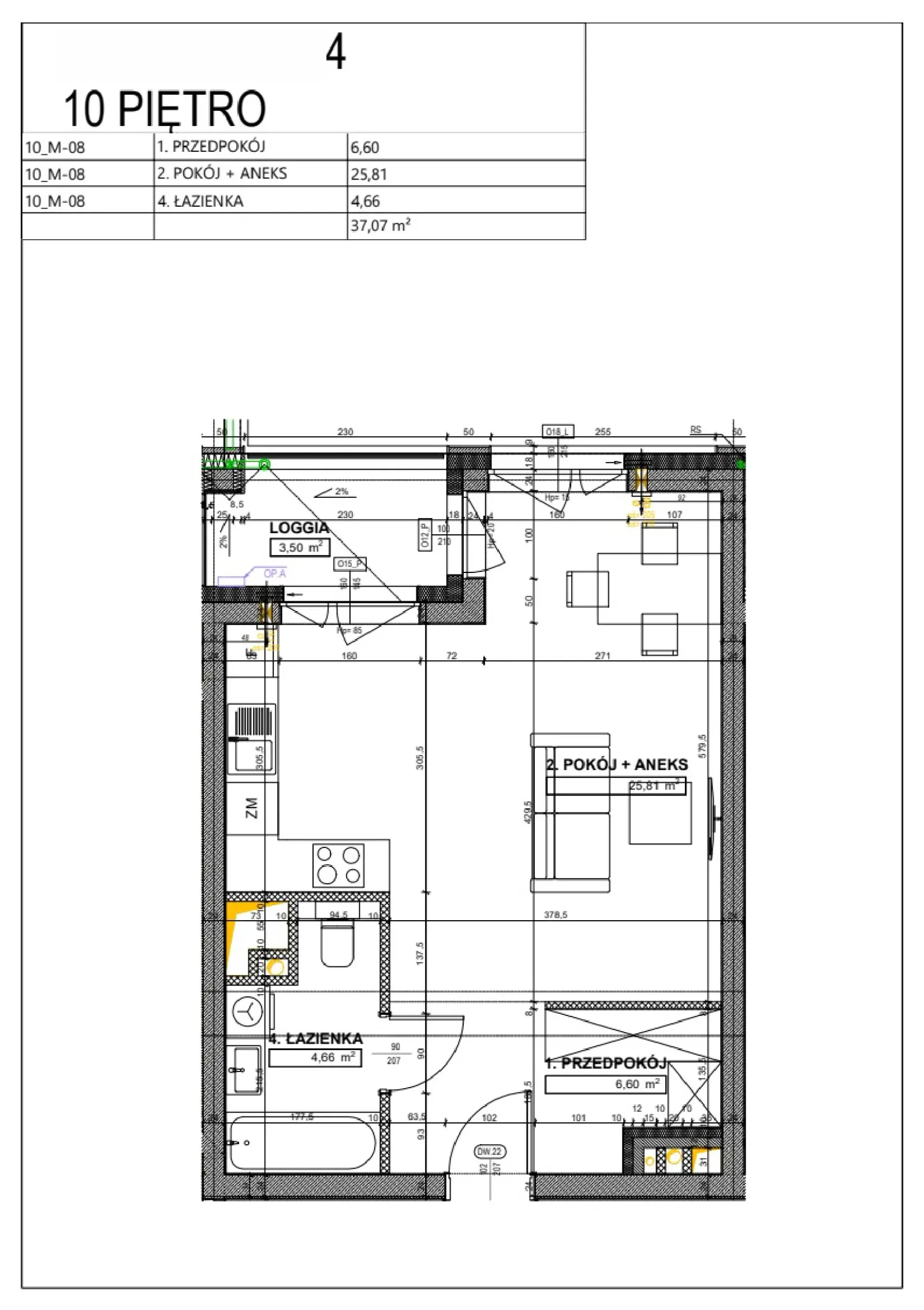 Floor plan: Apartment no. B114