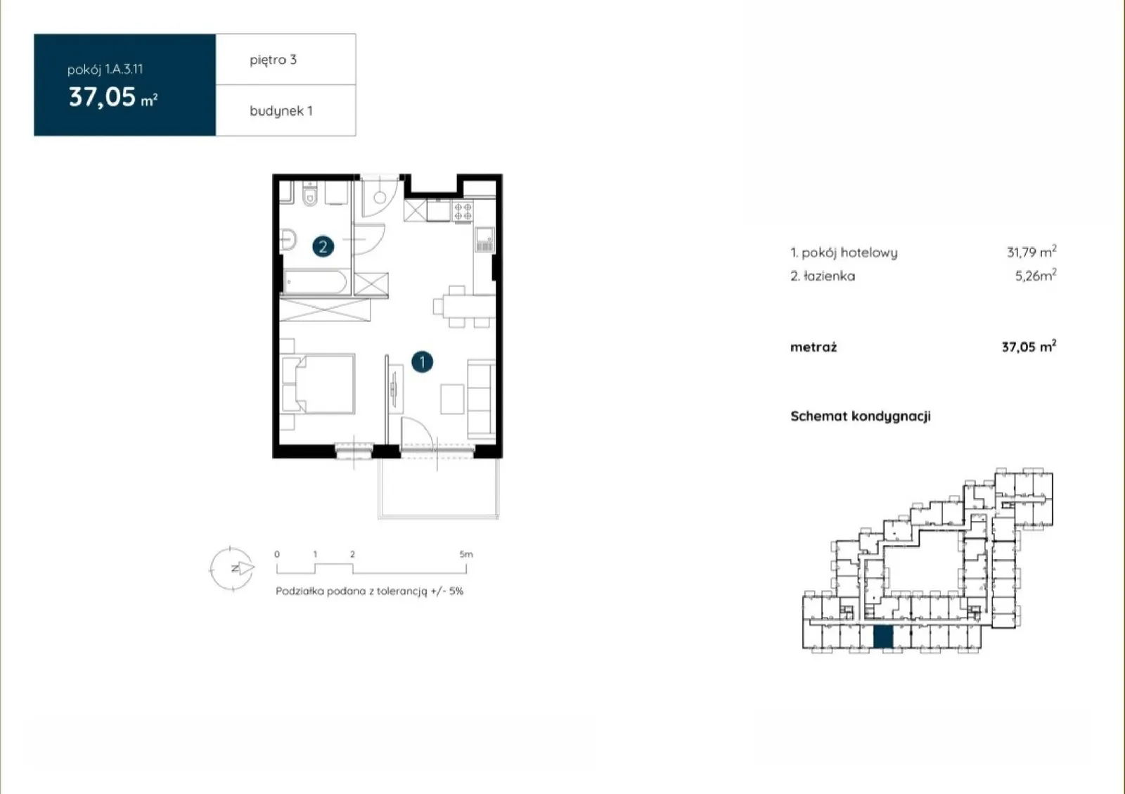Floor plan: Apartment no. 1.A.3.11