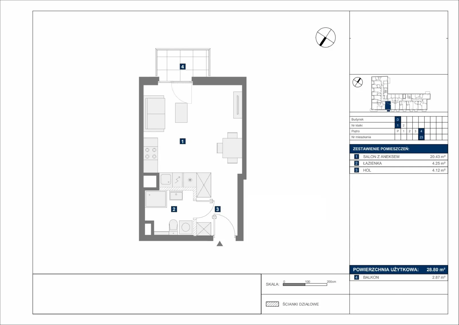 Floor plan: Apartment no. D23