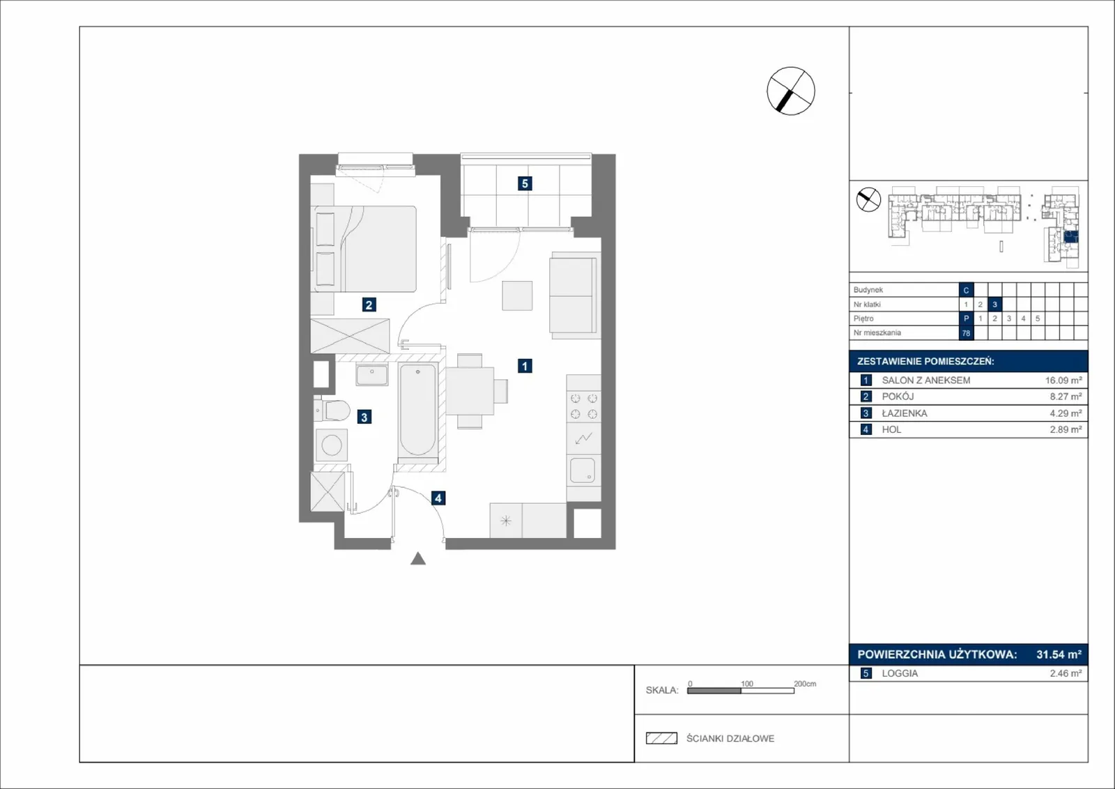 Floor plan: Apartment no. C78