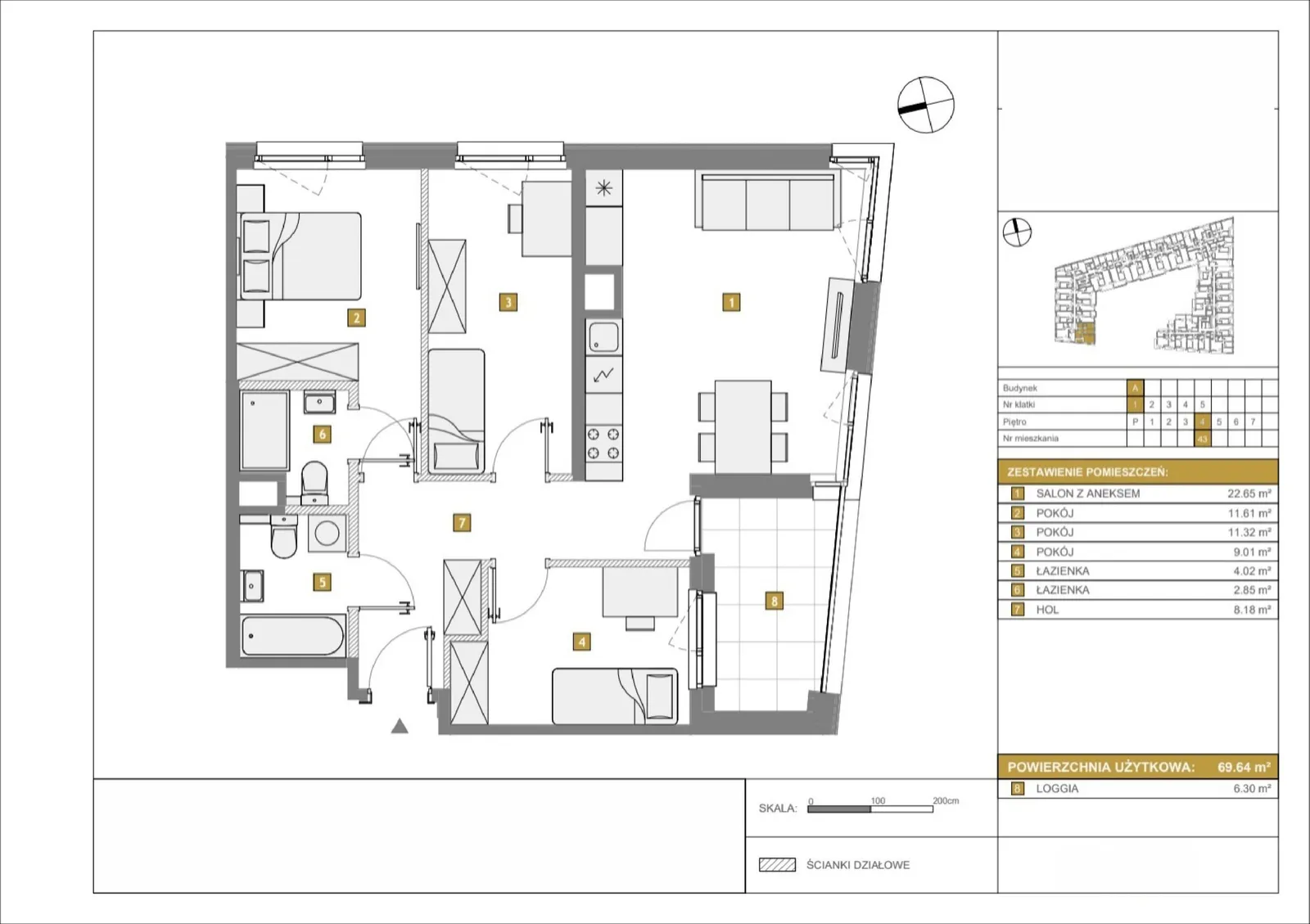 Floor plan: Apartment no. A43