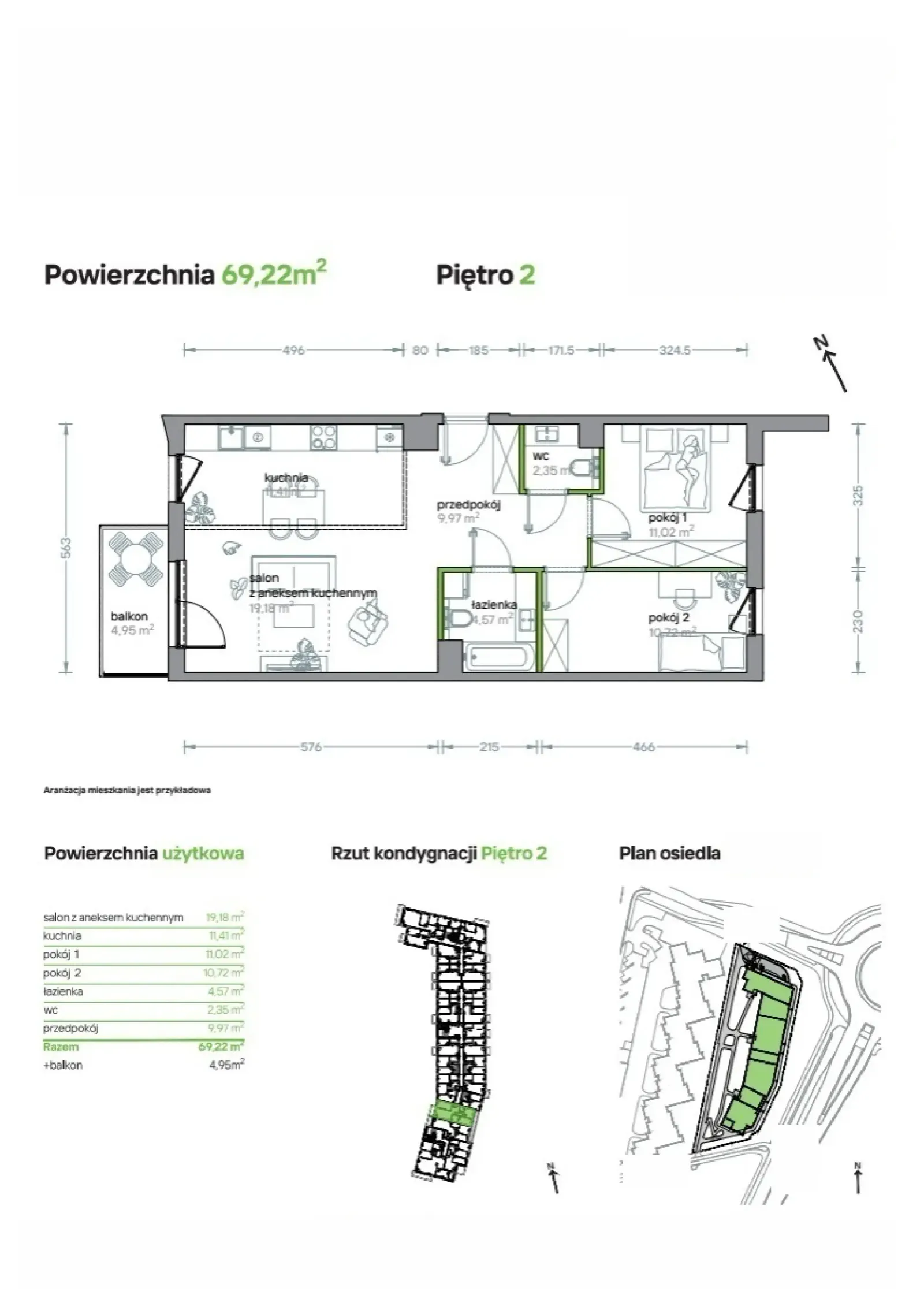 Rzut: Lokal A/KL2/2/10, 3 pok.