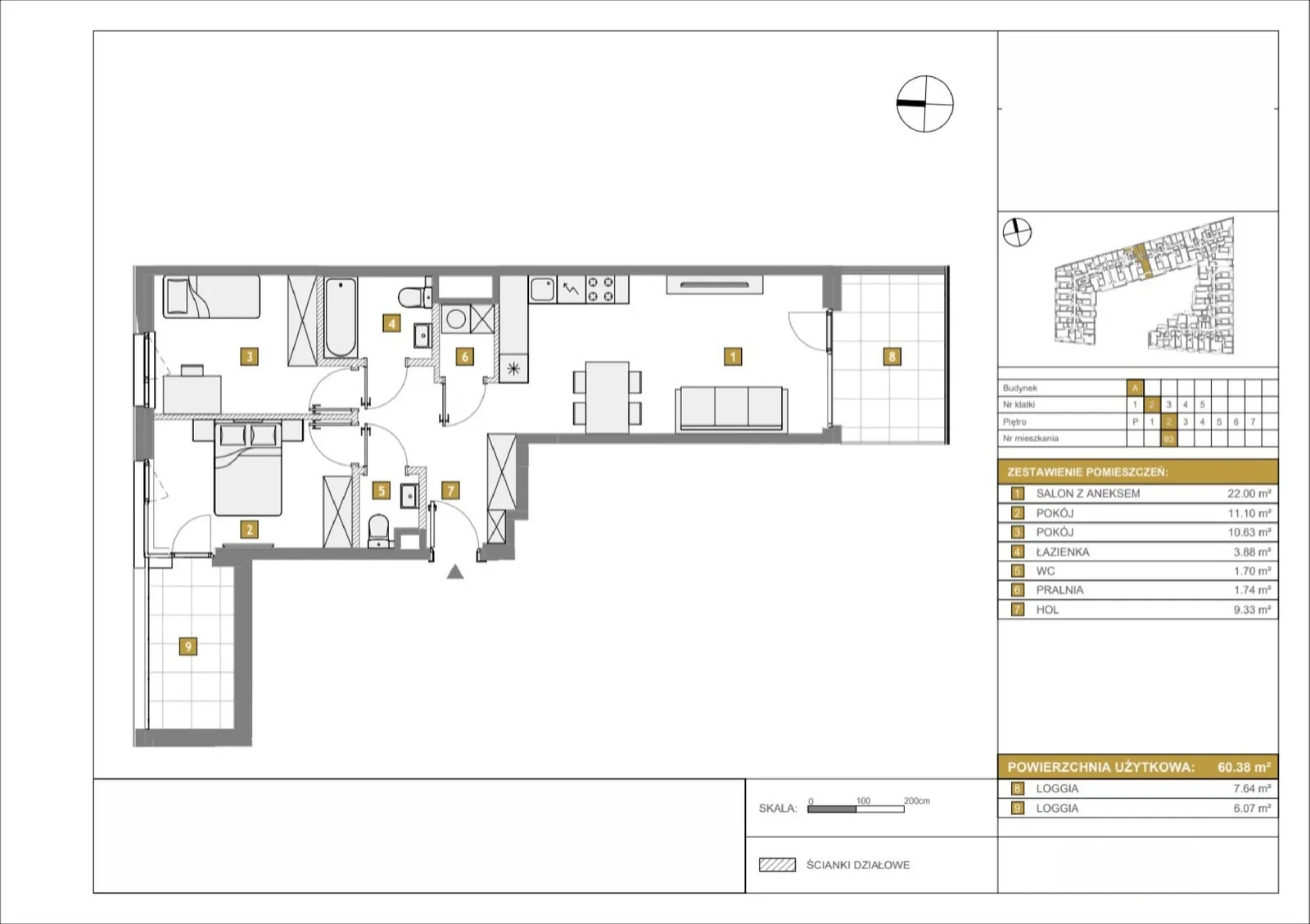 Floor plan: Apartment no. A93