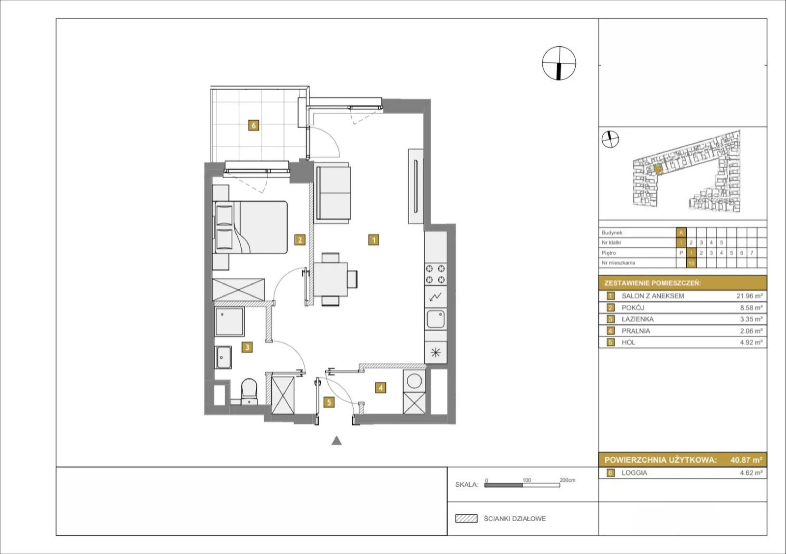 Floor plan: Apartment no. A15