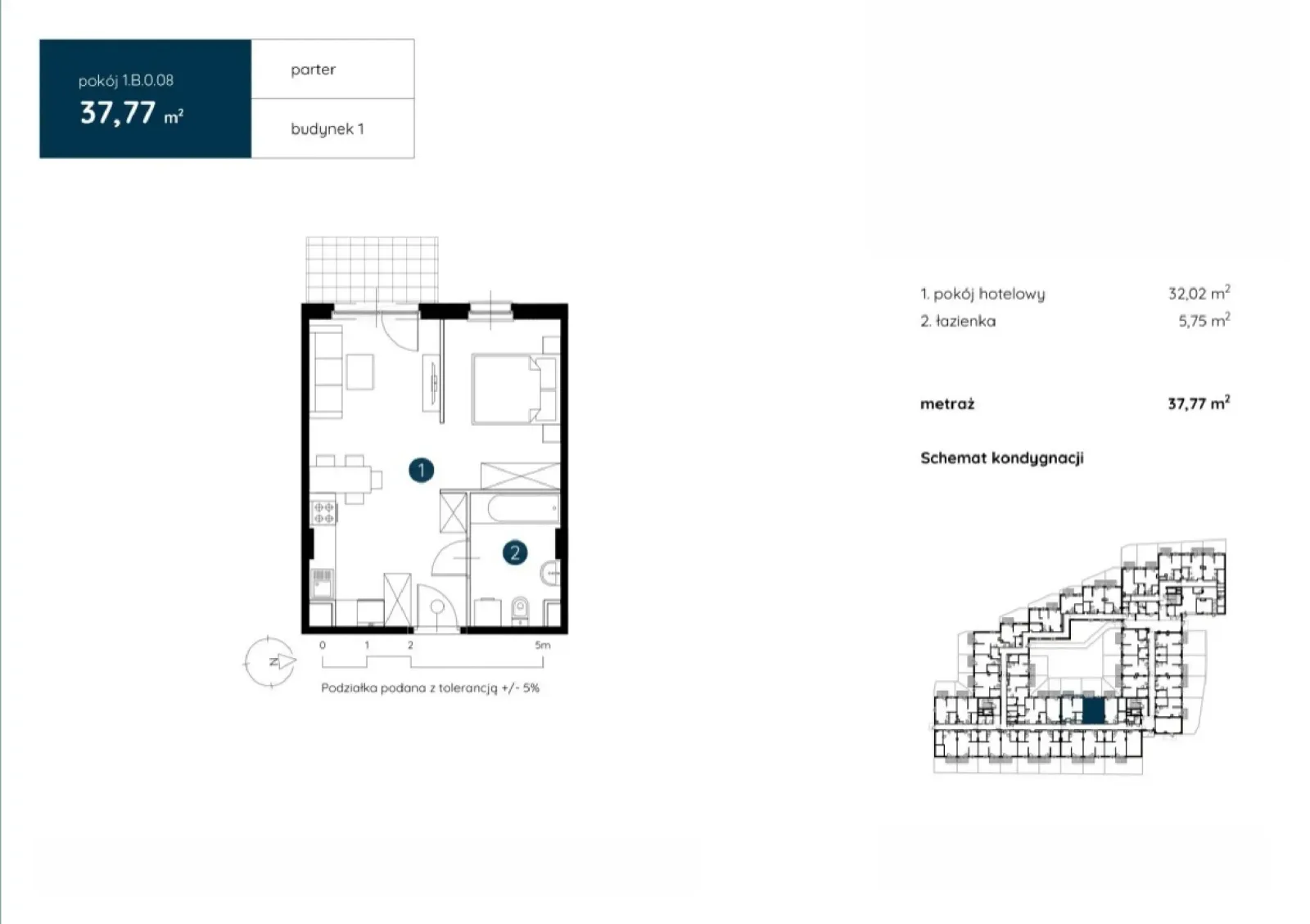 Floor plan: Apartment no. 1.B.0.08