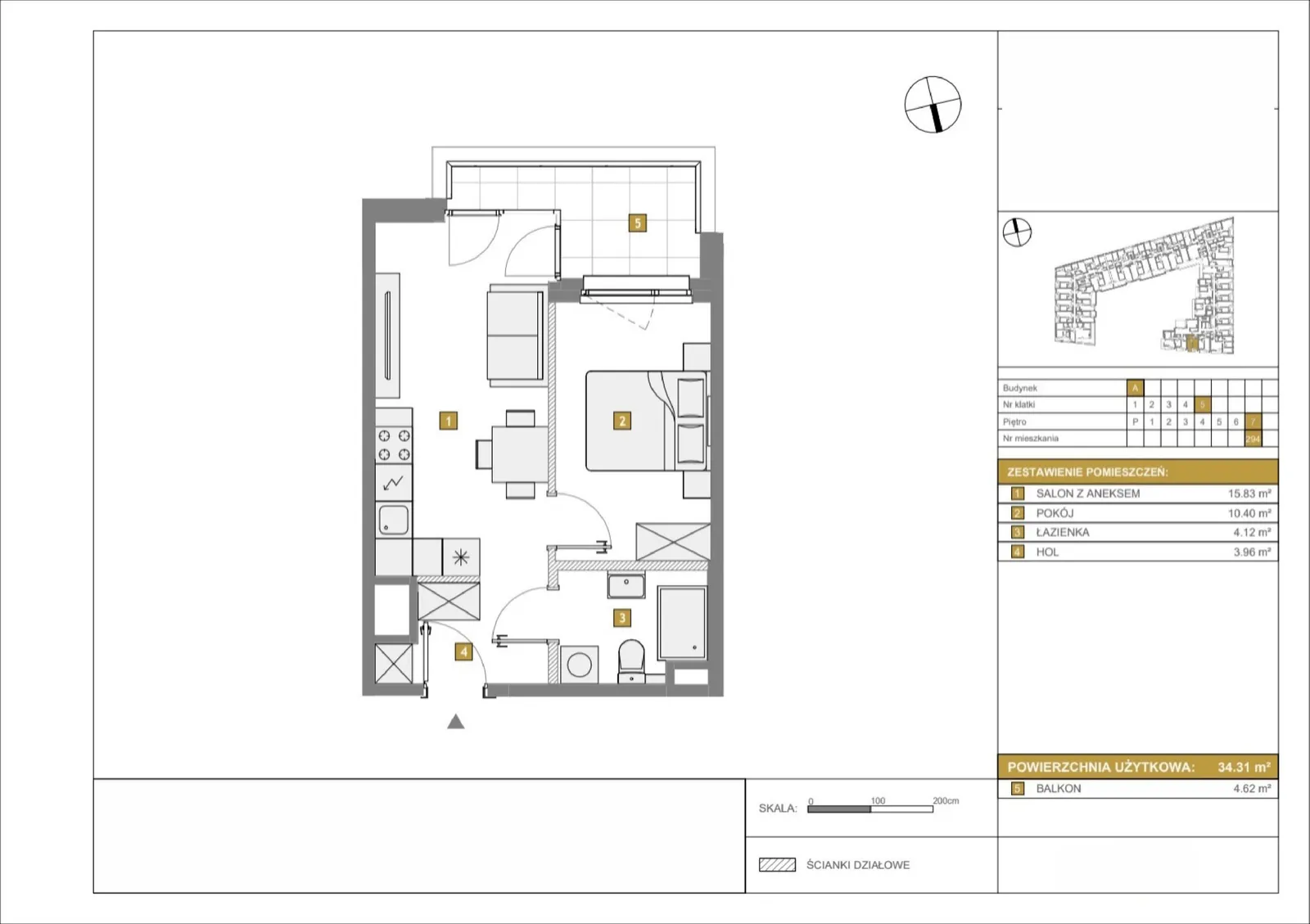 Floor plan: Apartment no. A294