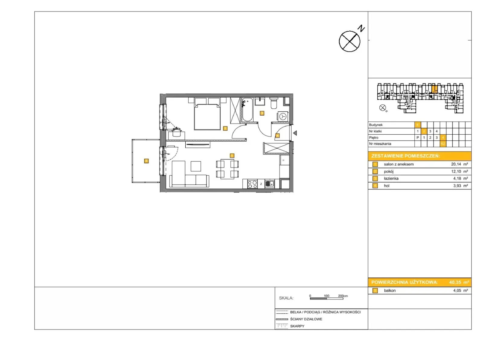 Floor plan: Apartment no. E62