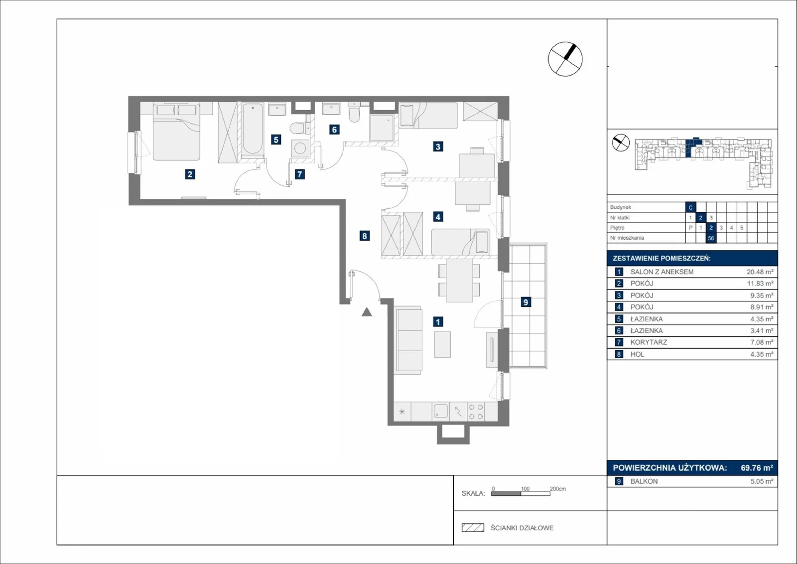 Floor plan: Apartment no. C56