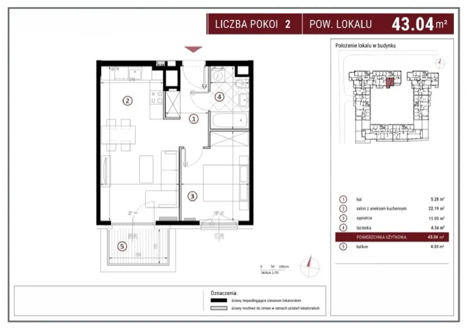Floor plan: Apartment no. I/8/217