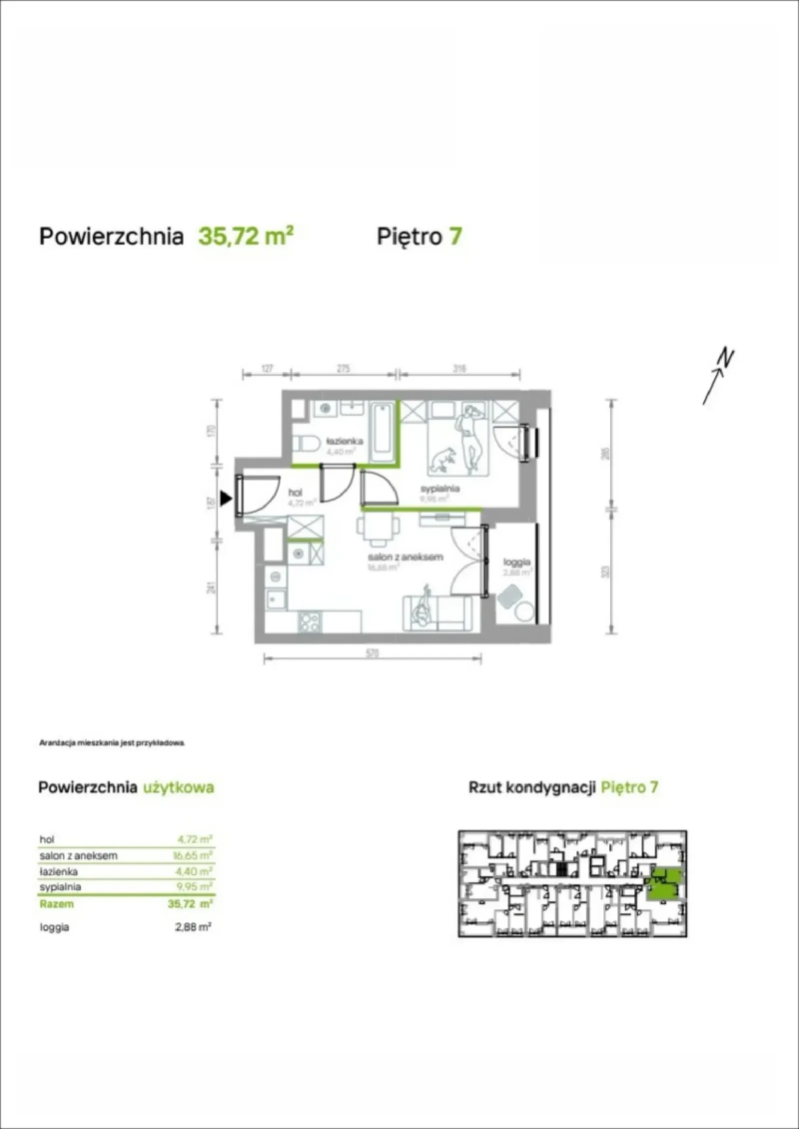 Rzut: Lokal 7/A/06, 2 pok.