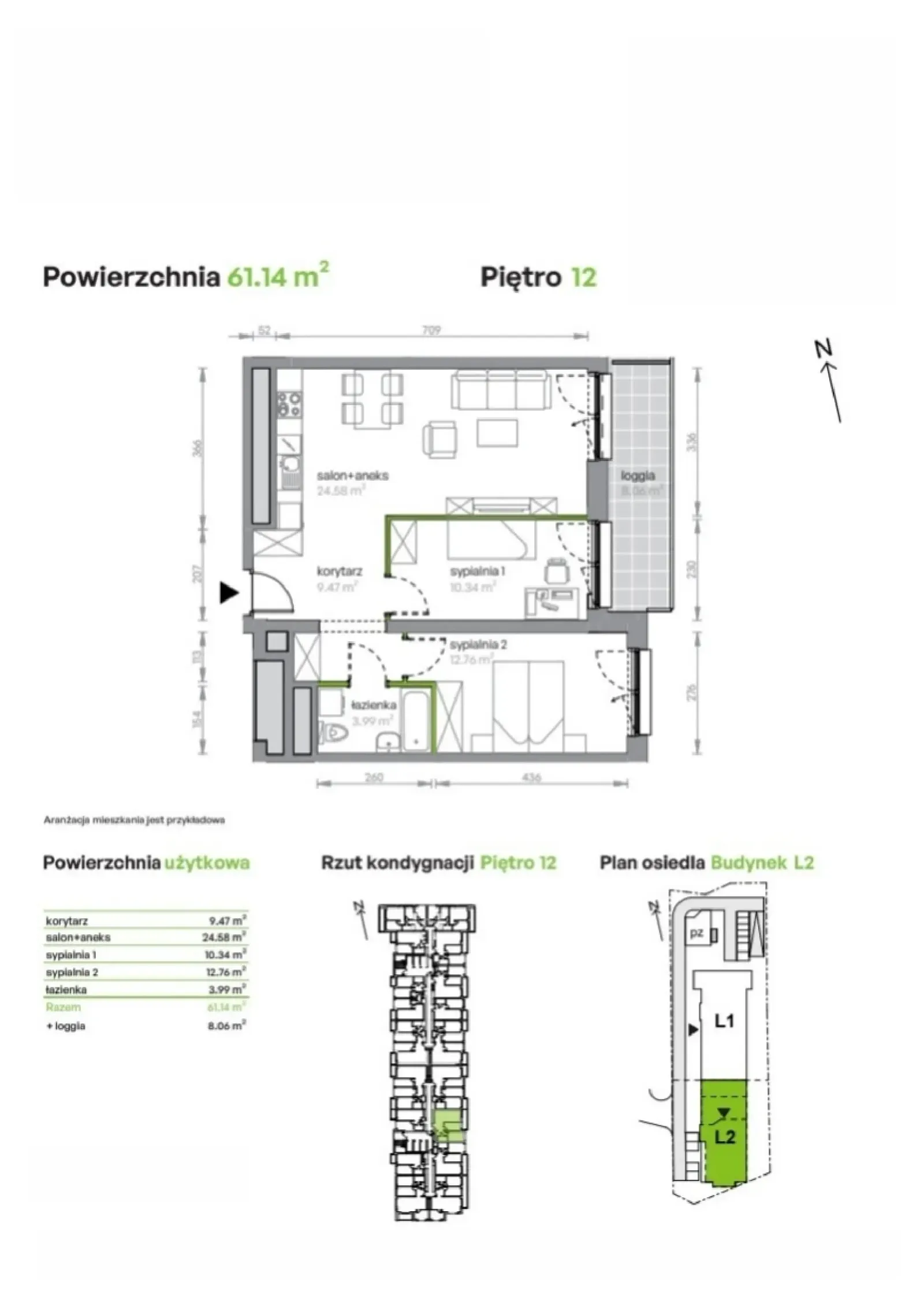 Rzut: Lokal L2/12/100, 3 pok.