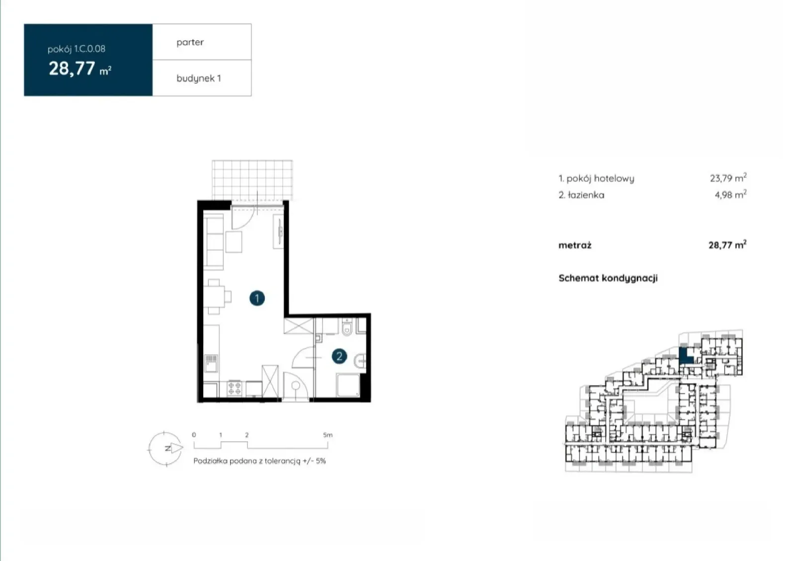 Floor plan: Apartment no. 1.C.0.08