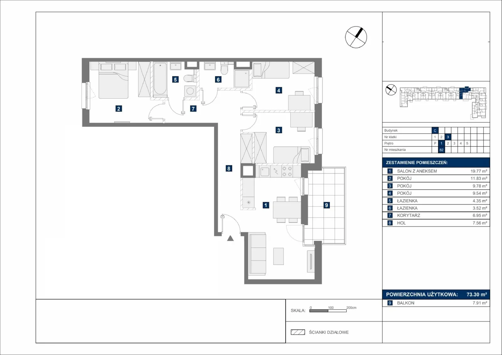 Floor plan: Apartment no. C82
