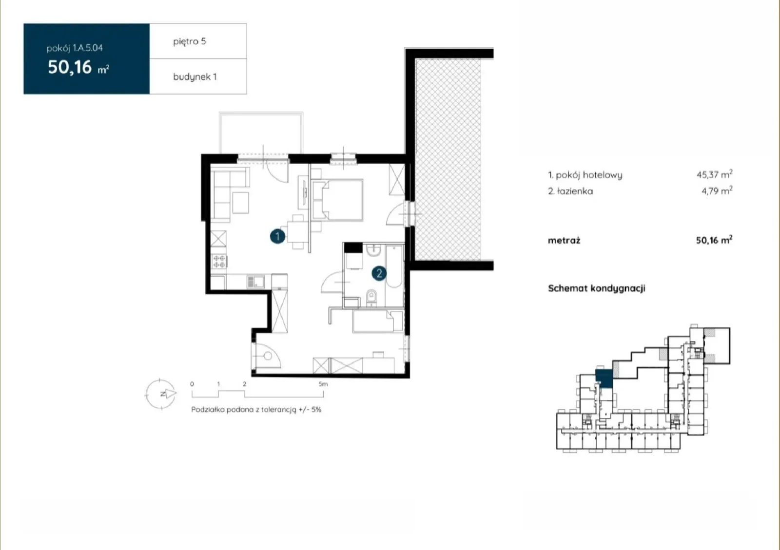 Floor plan: Apartment no. 1.A.5.04