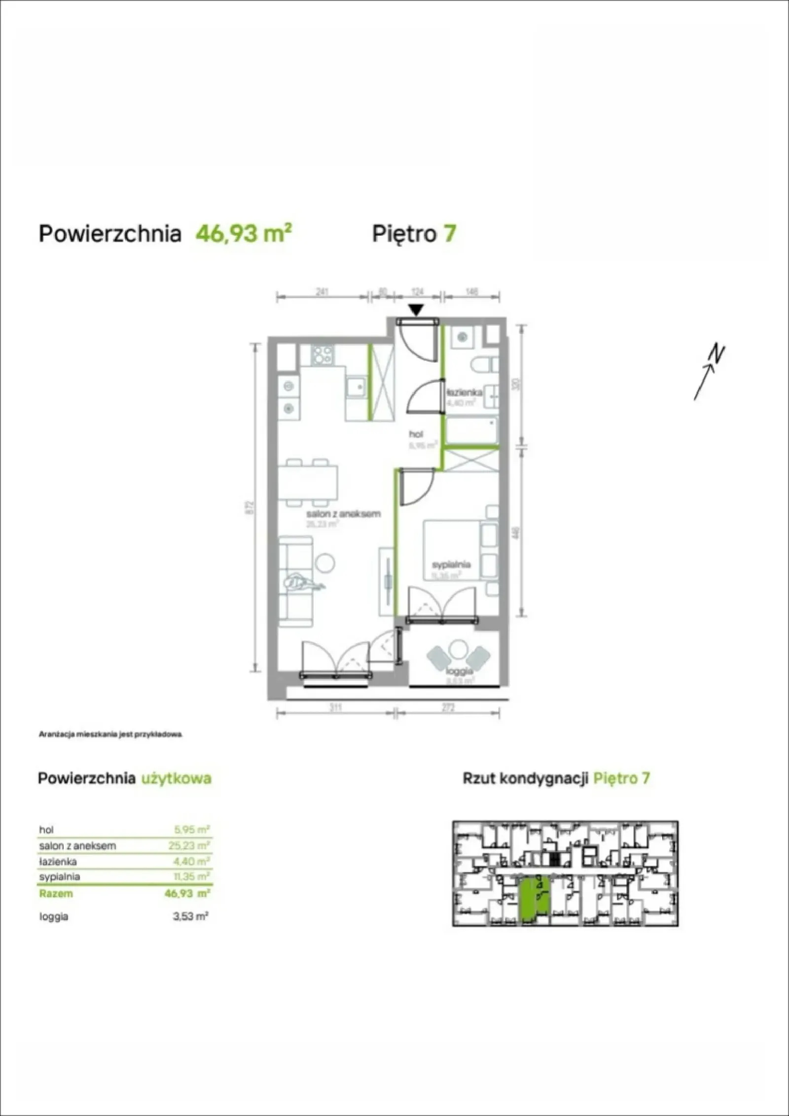 Rzut: Lokal 7/A/02, 2 pok.