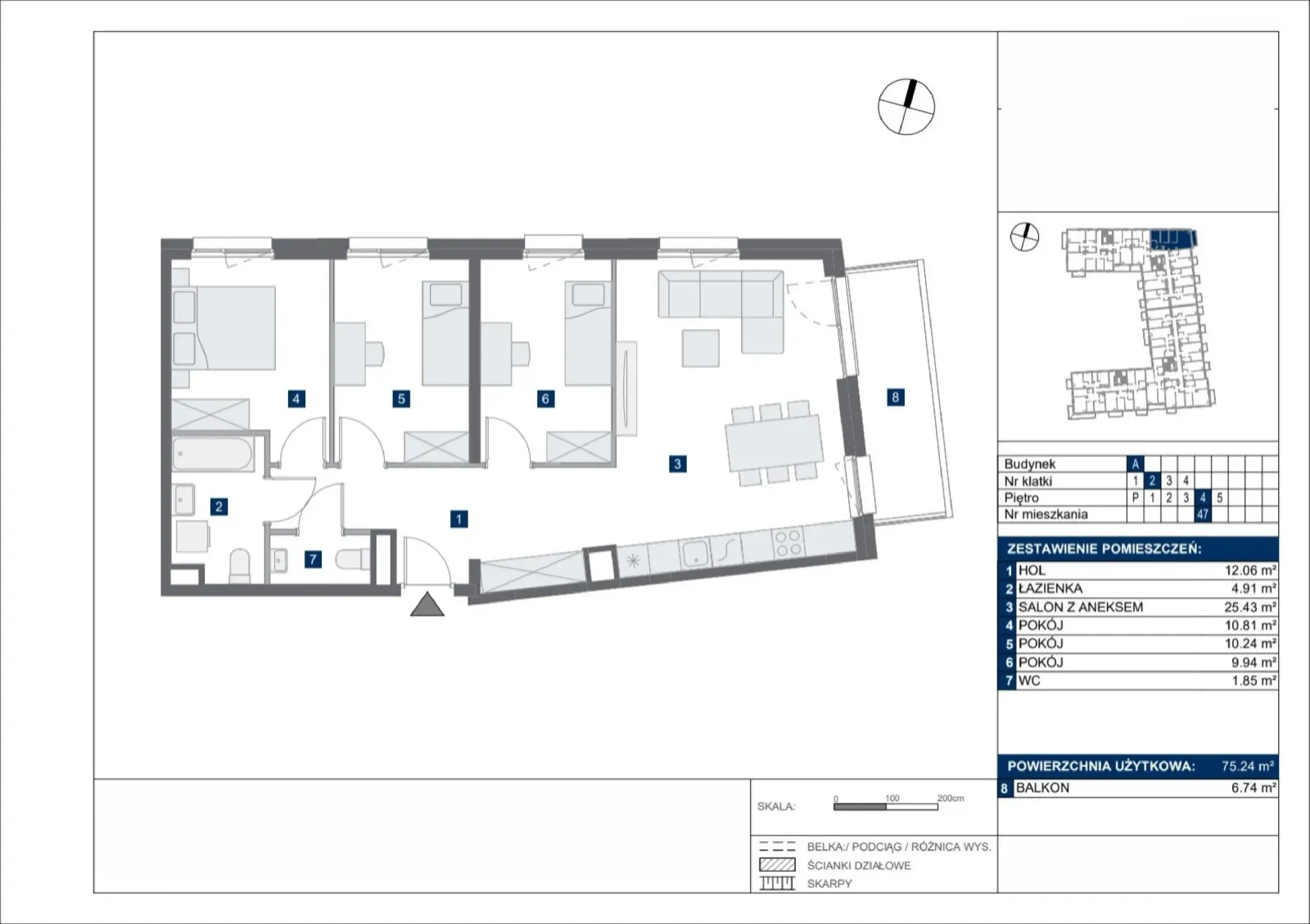 Floor plan: Apartment no. A47
