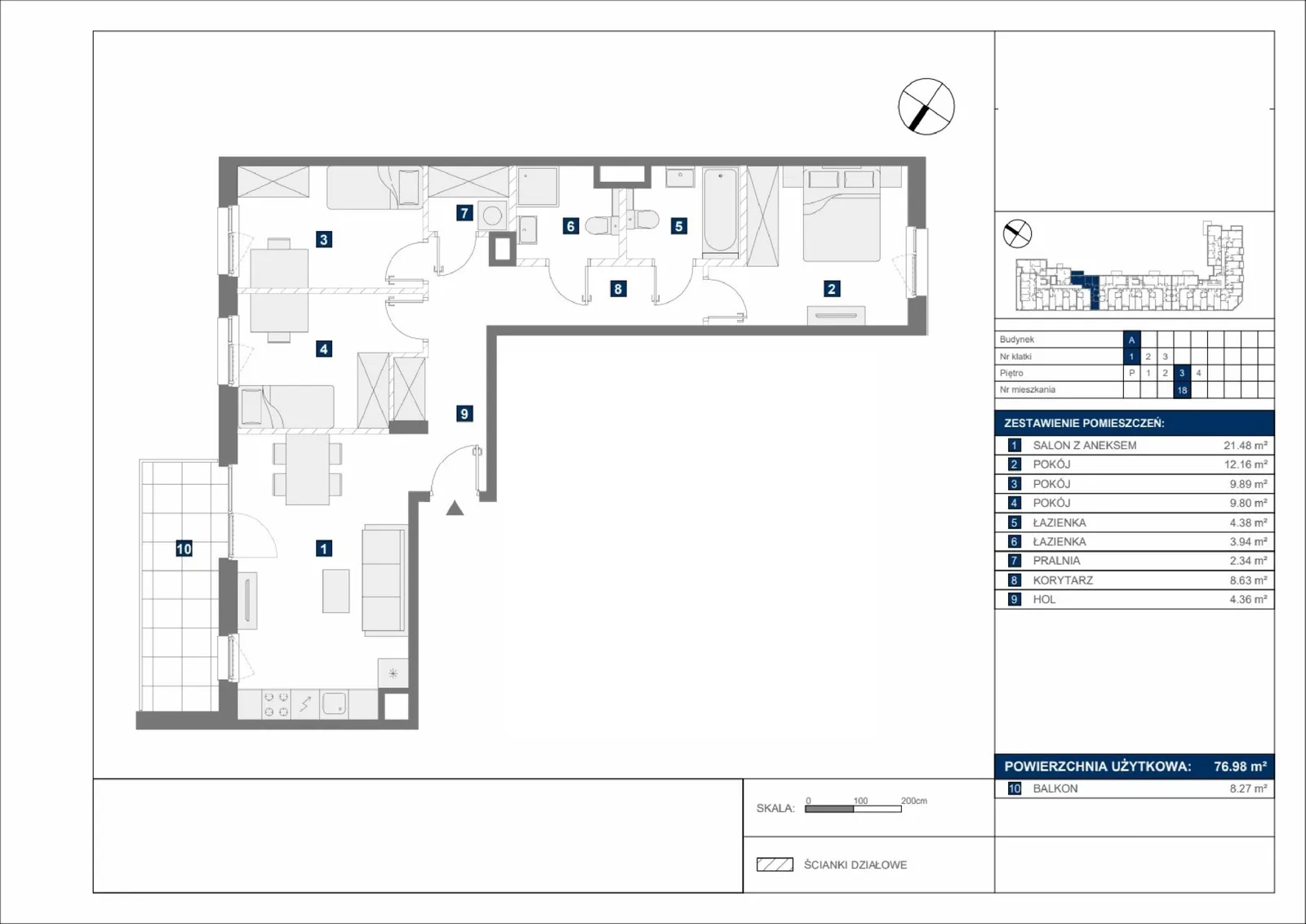 Floor plan: Apartment no. A18