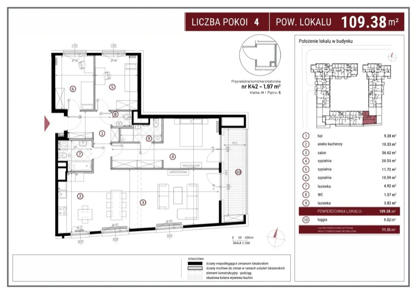 Floor plan: Apartment no. D/8/101