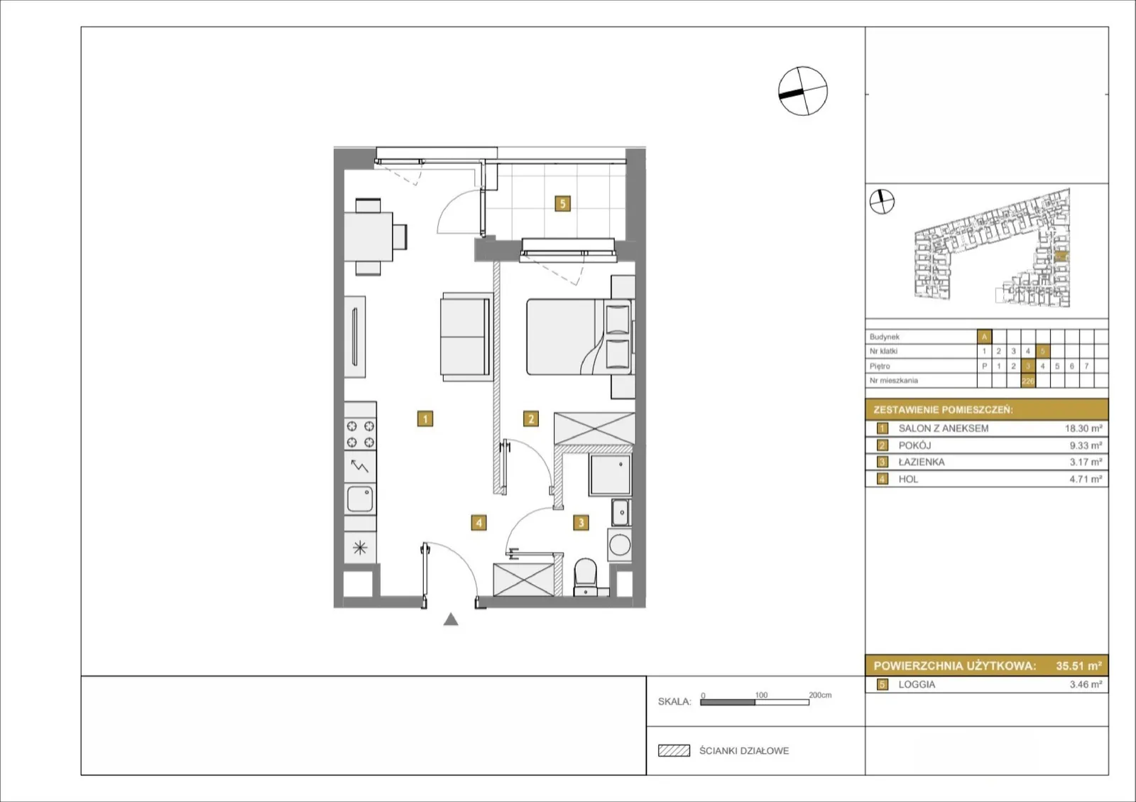 Floor plan: Apartment no. A226