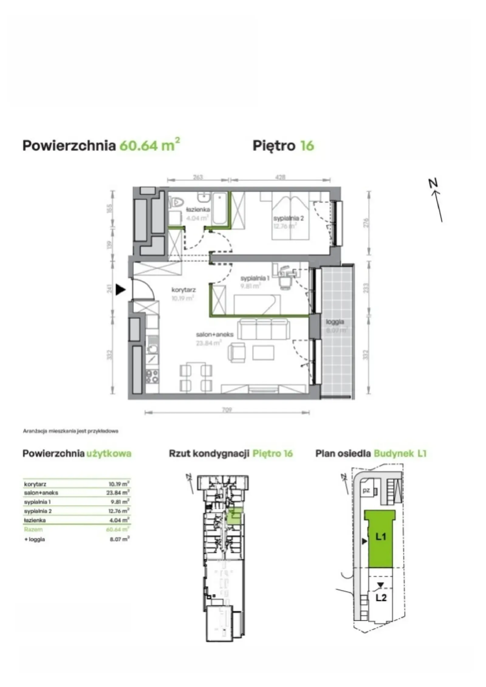 Rzut: Lokal L1/16/151, 3 pok.