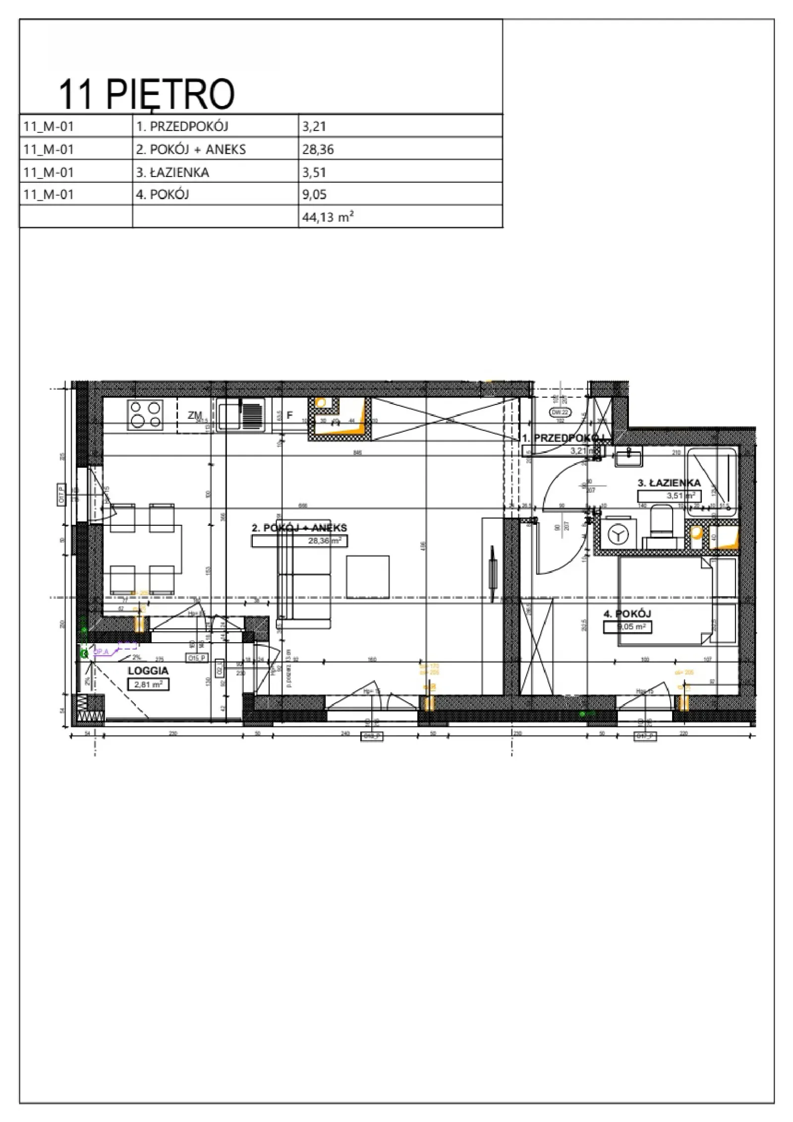 Floor plan: Apartment no. B115_B