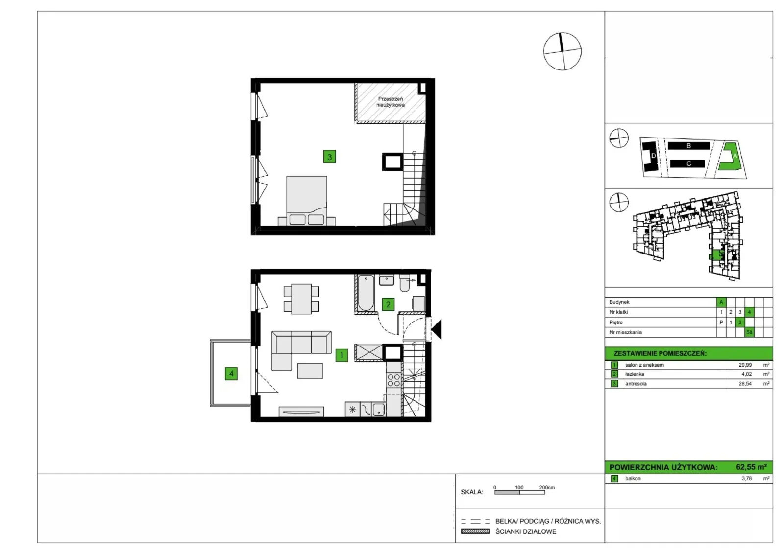 Floor plan: Apartment no. A58
