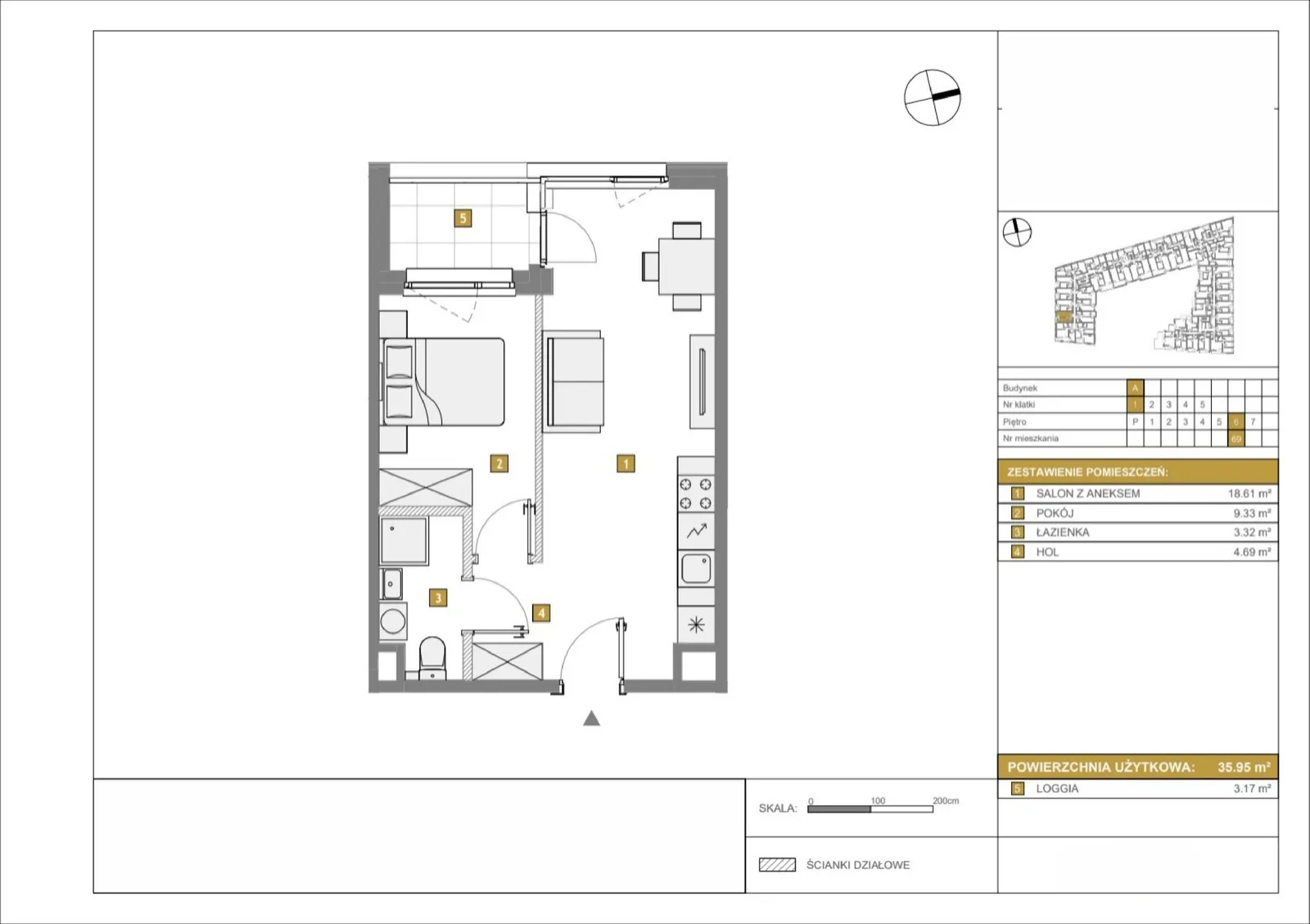 Floor plan: Apartment no. A69