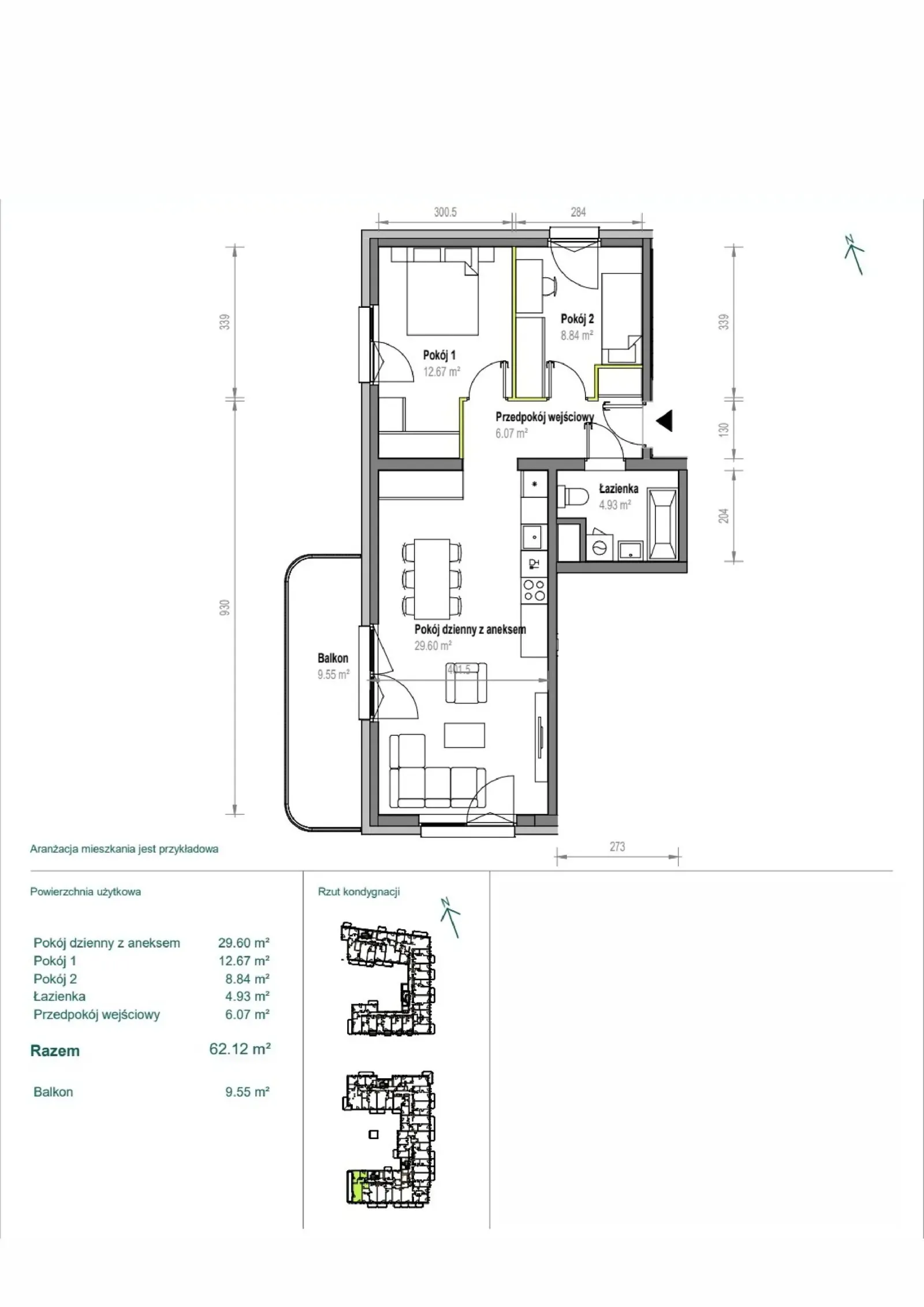 Floor plan: Apartment no. B/3/169