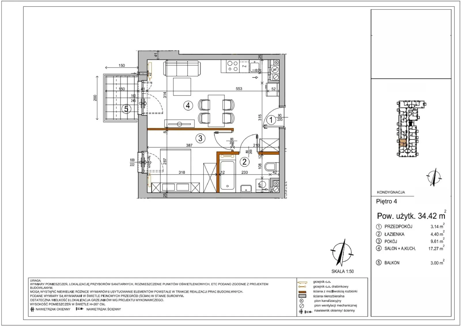 Floor plan: Apartment no. L1-58