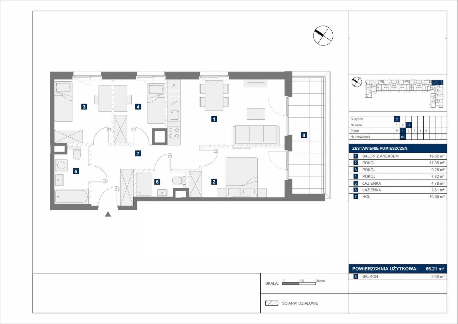 Floor plan: Apartment no. C83