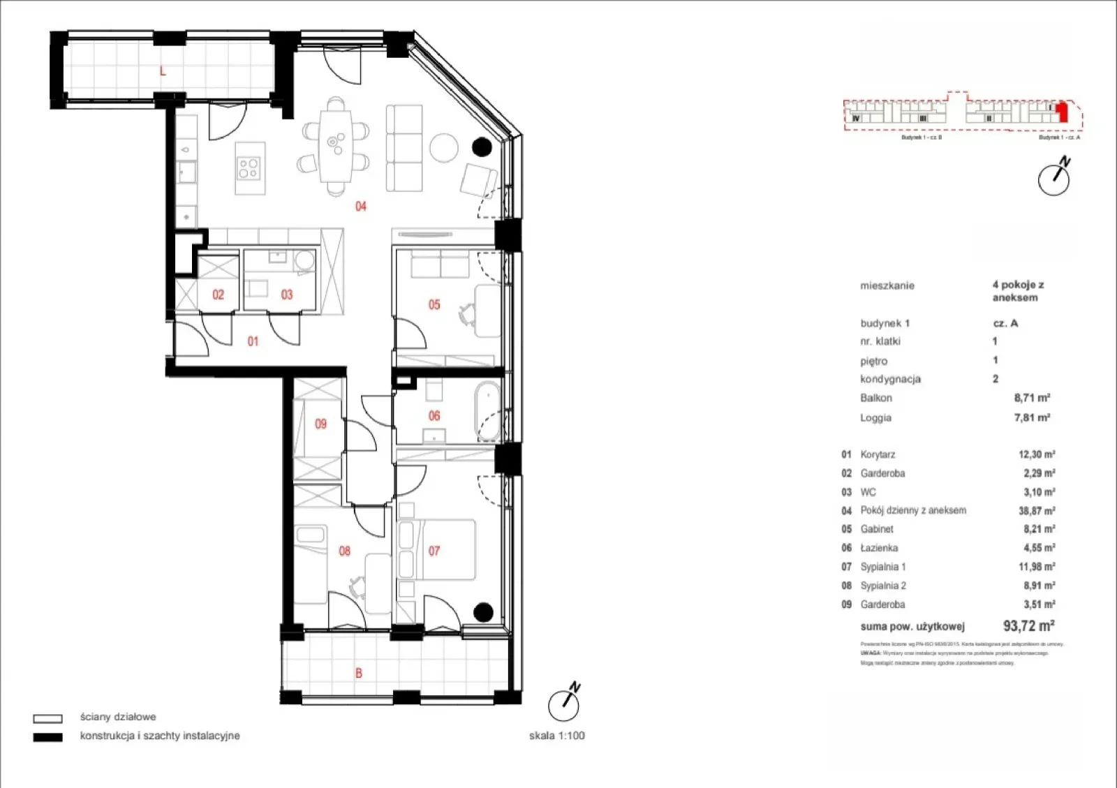 Floor plan: Apartment no. A/01/01/001