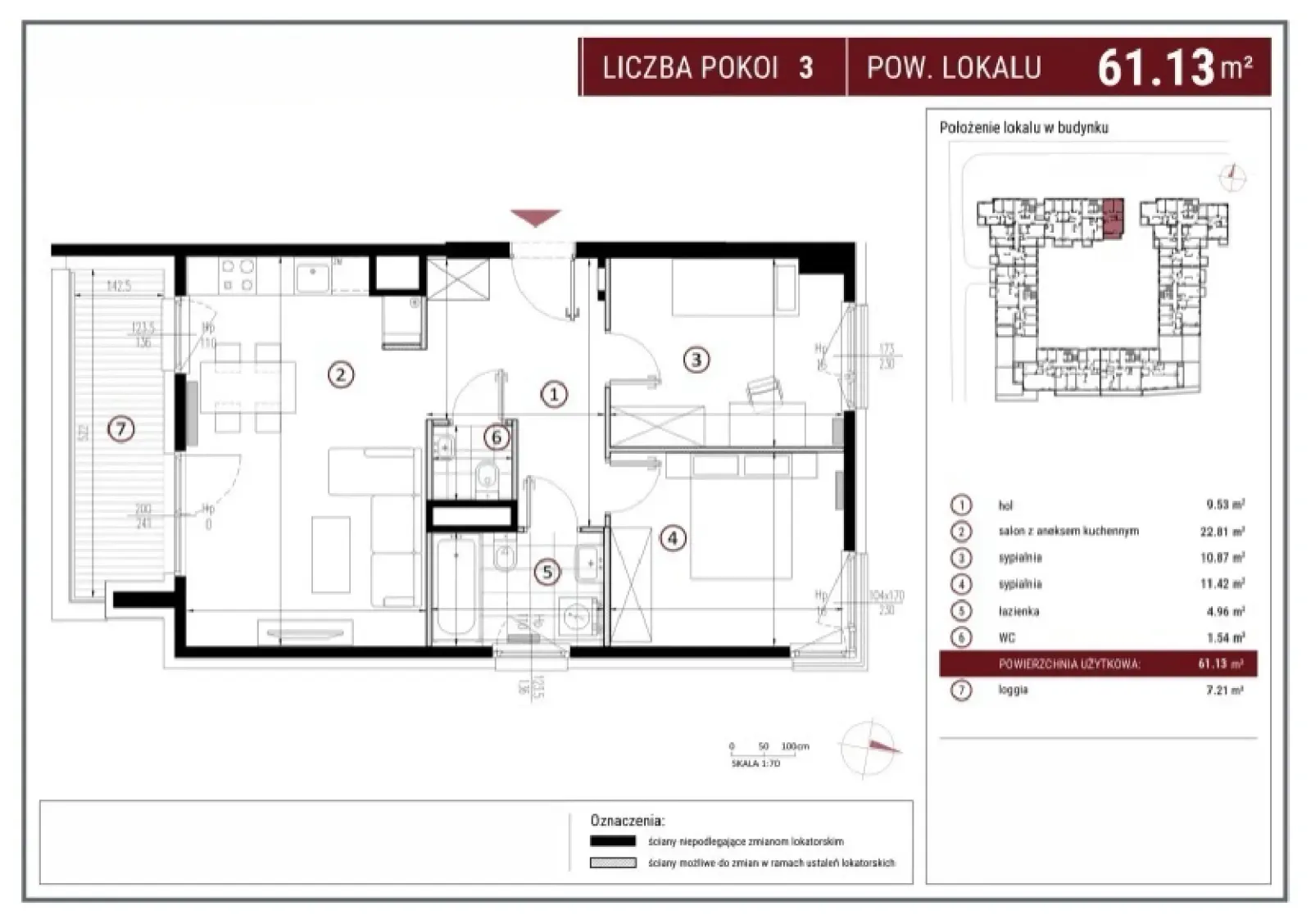 Floor plan: Apartment no. I/8/216