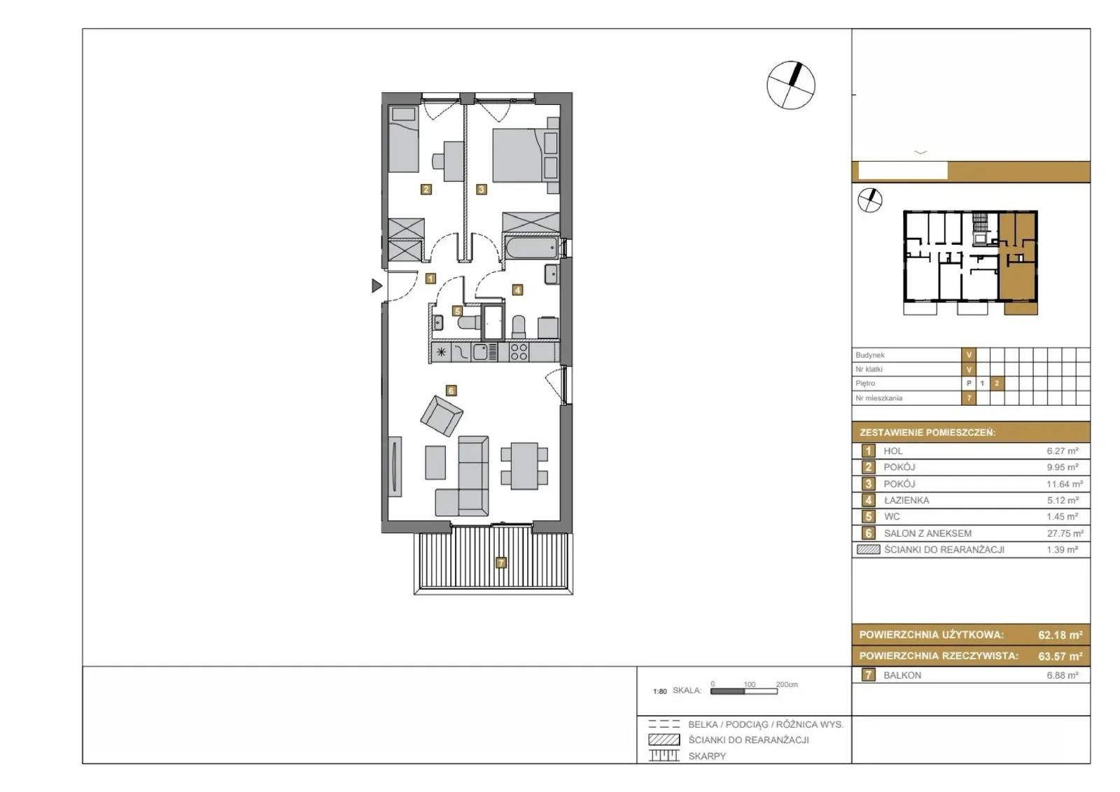 Floor plan: Apartment no. V7