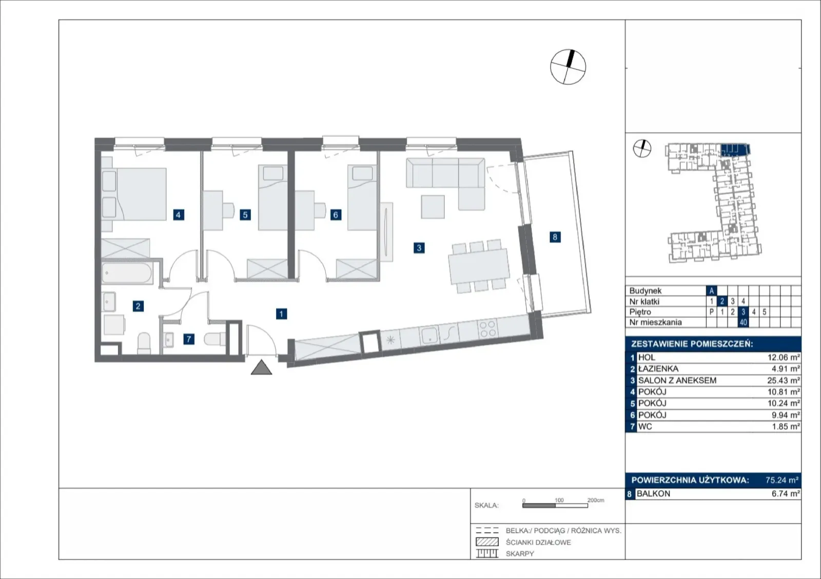 Floor plan: Apartment no. A40