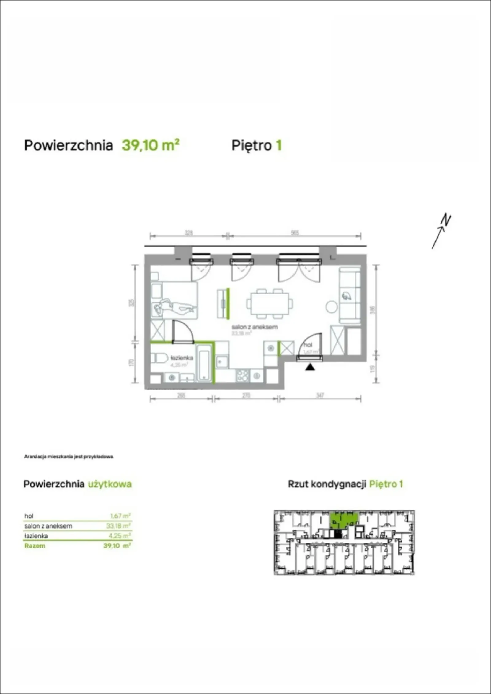 Rzut: Lokal 1/A/09, 1 pok.