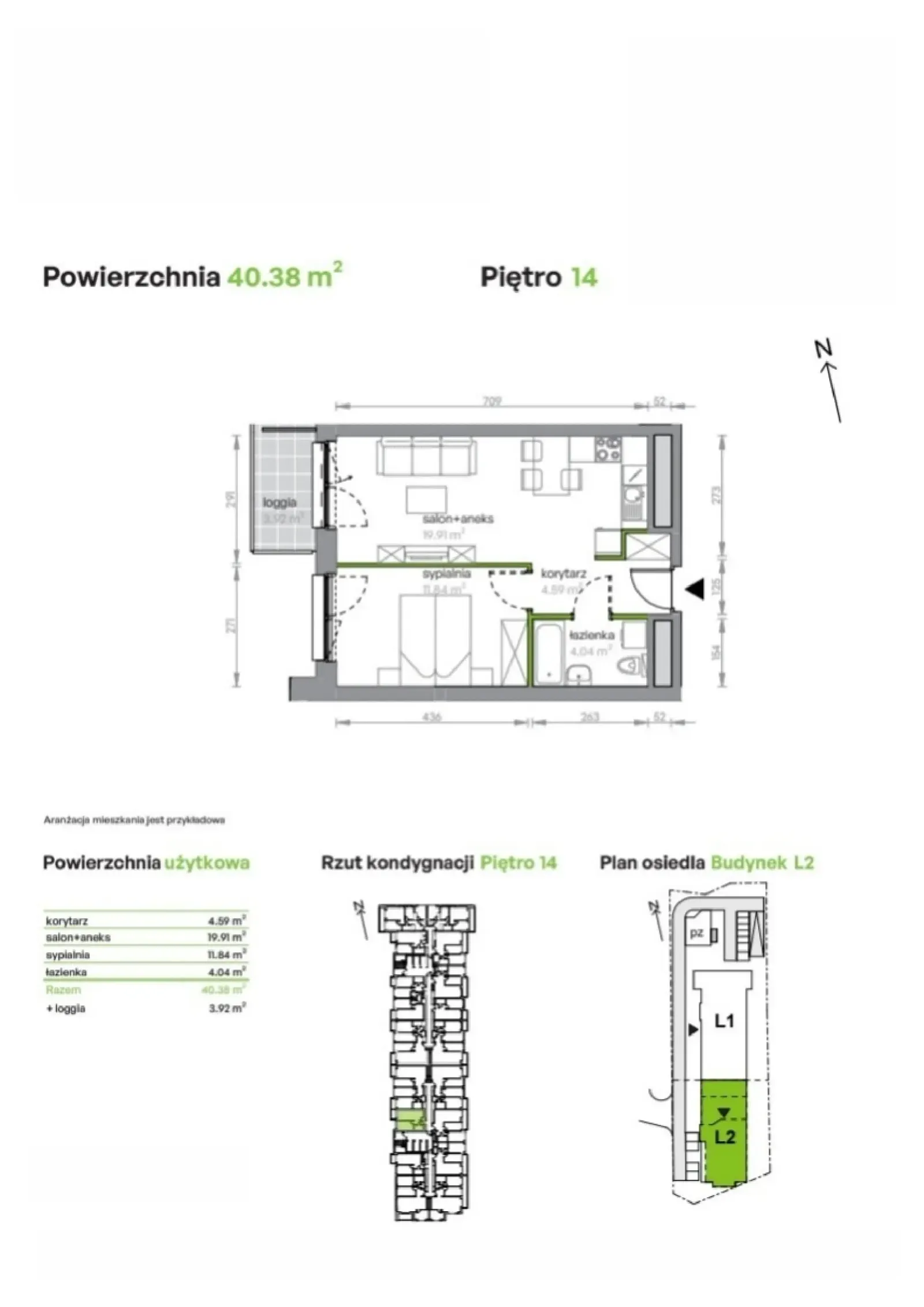 Rzut: Lokal L2/14/113, 2 pok.