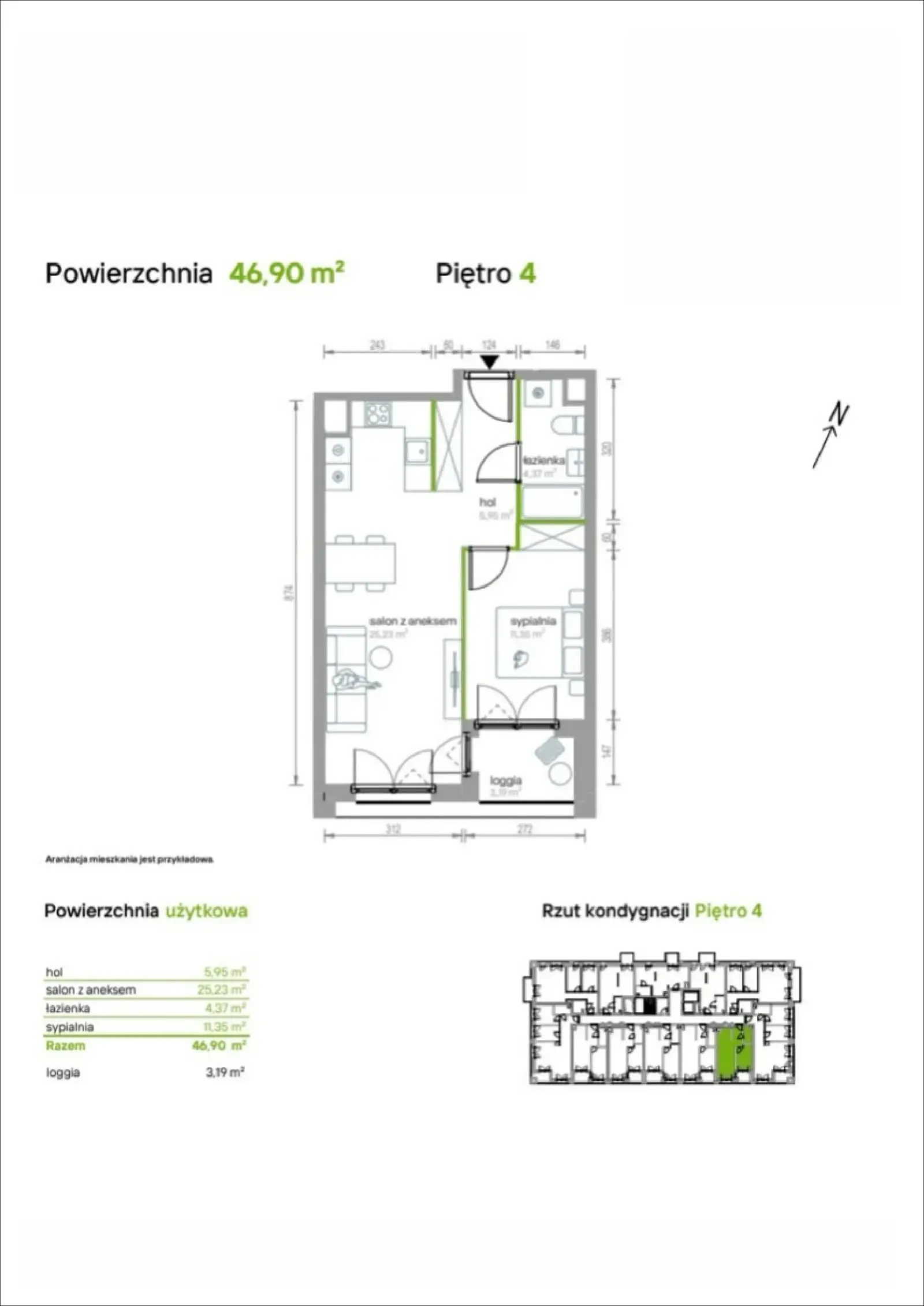 Rzut: Lokal 4/A/05, 2 pok.