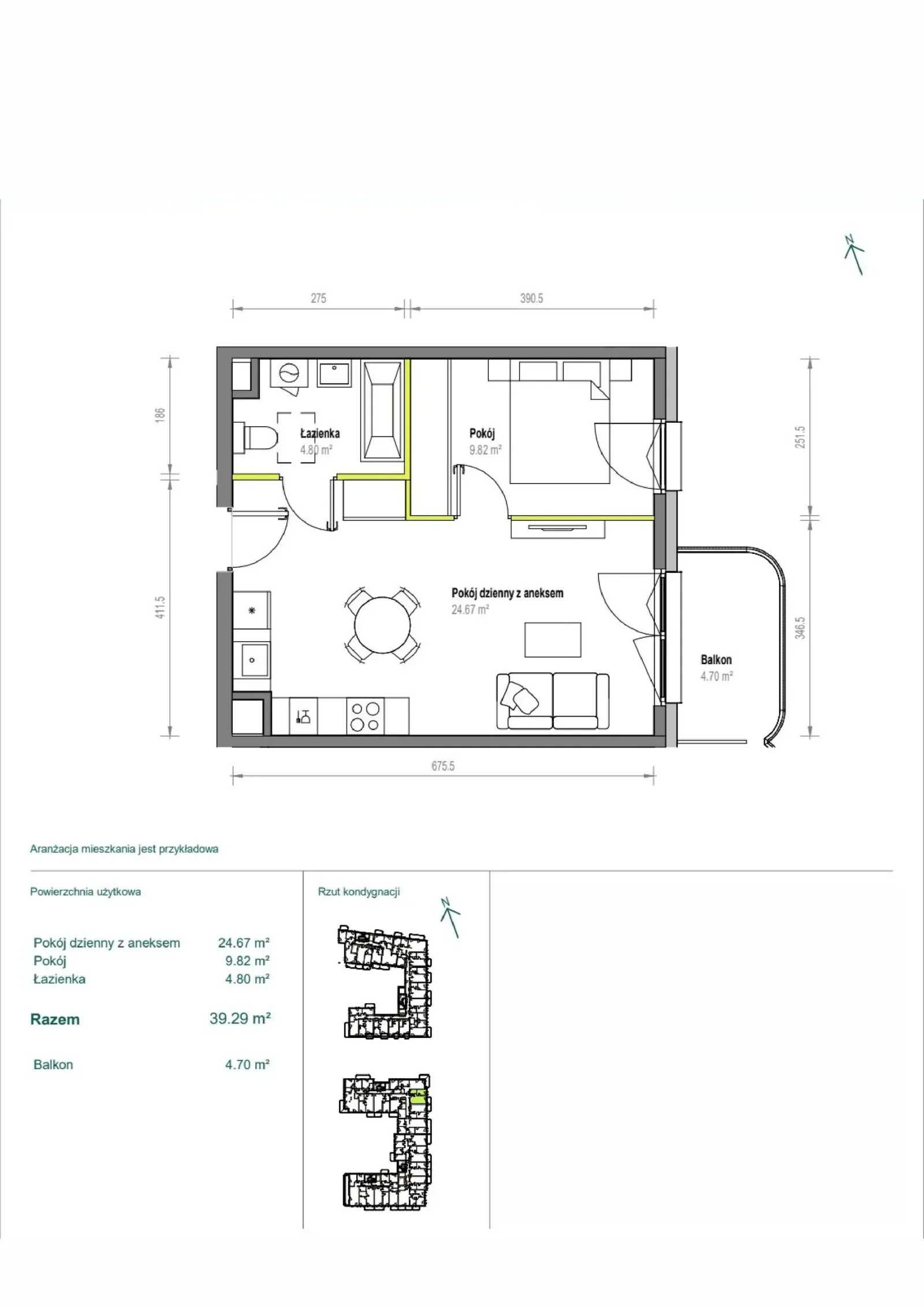 Floor plan: Apartment no. B/1/100