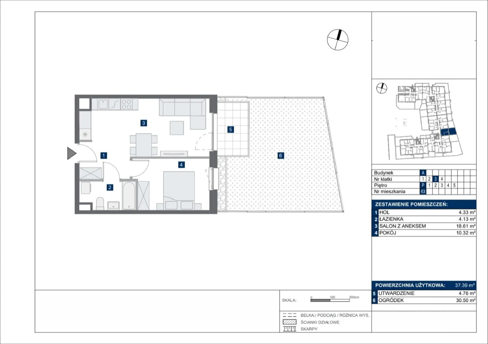 Floor plan: Apartment no. A63