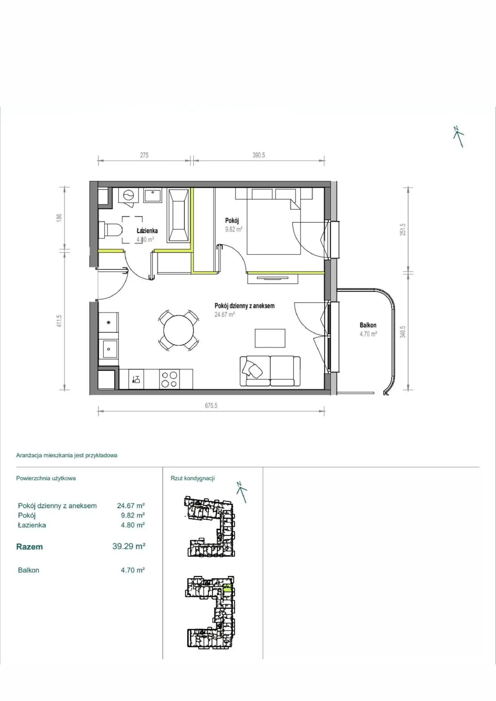 Floor plan: Apartment no. B/1/108