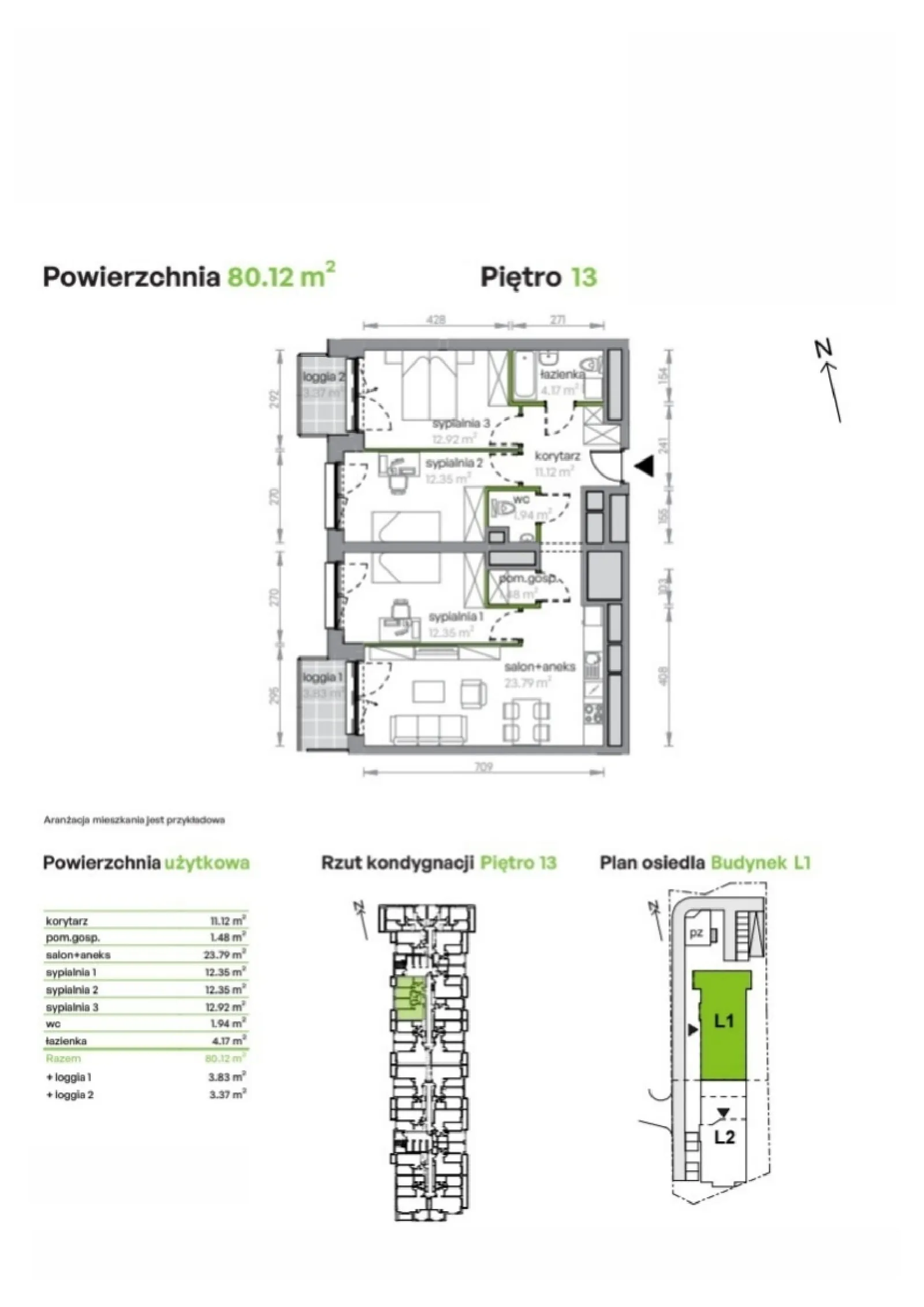 Floor plan: Apartment no. L1/13/132