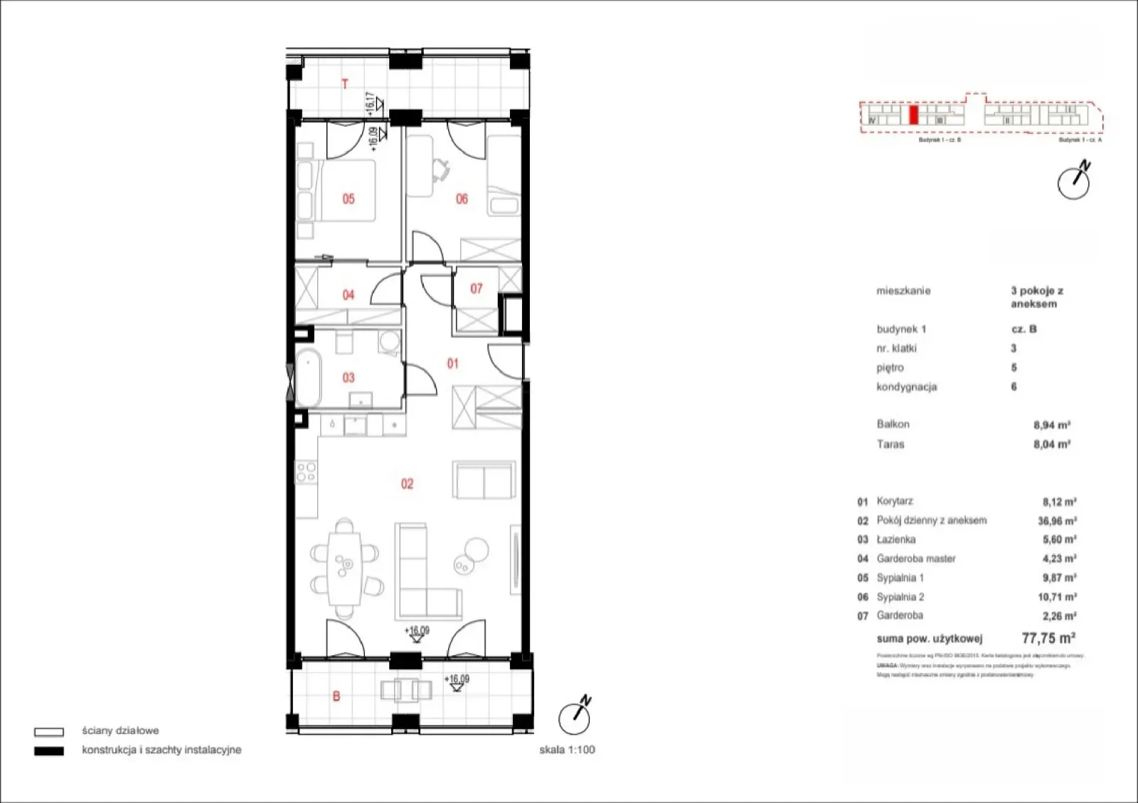 Floor plan: Apartment no. B/03/05/129